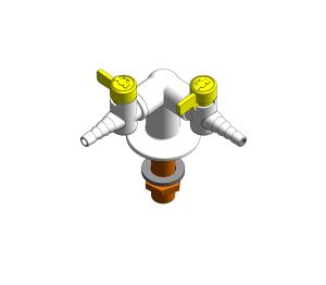 Image of 2 Way Bench Mounted Gas Tap Drop Lever - 900033NG
