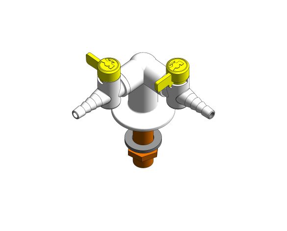 Image of 2 Way Bench Mounted Gas Tap Drop Lever - 900033NG