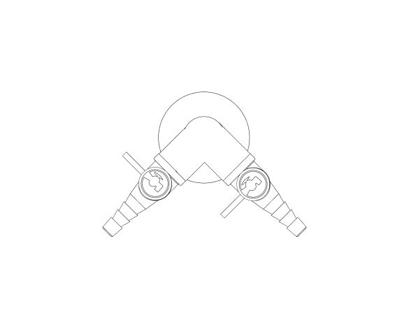 Image of 2 Way Bench Mounted Gas Tap Drop Lever - 900033NG