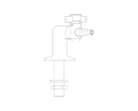 Image of 2 Way Bench Mounted Gas Tap Drop Lever - 900033NG