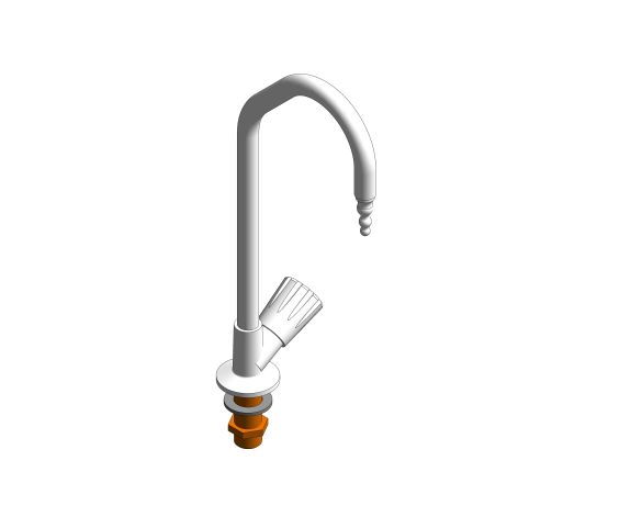 Image of Right Hand Hot Water Swan Neck Tap - 900103CW