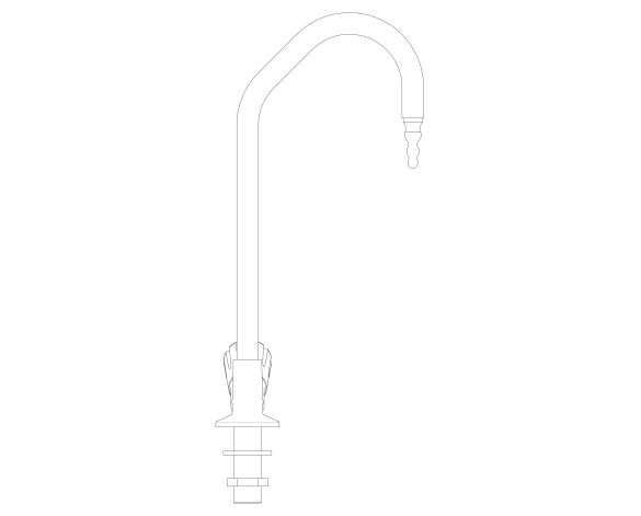 Image of Right Hand Hot Water Swan Neck Tap - 900103CW
