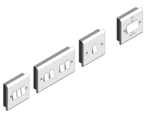 Slimline Rte Switch Bimstore - Deta Electrical - Slimline 10a Plate Switch