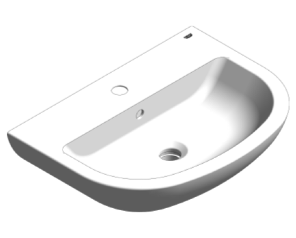 Revit, Bim, Store, Components, MEP, Object, Grohe, Bau, Ceramic, Washbasin, Wall, Hung, 55, 39440000