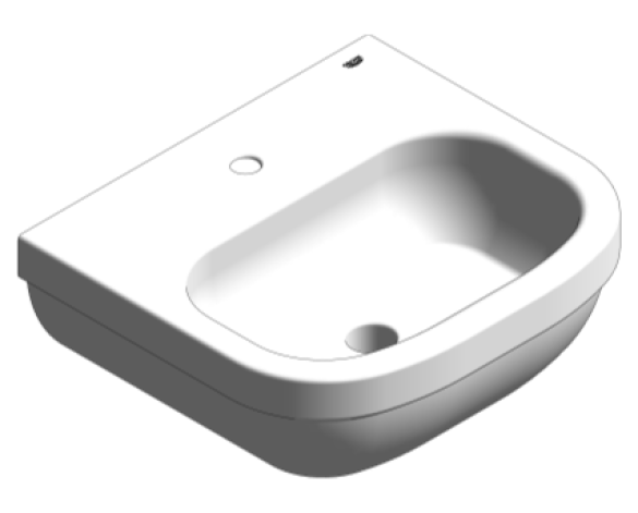 Revit, Bim, Store, Components, MEP, Object, Grohe, Euro, Ceramic, Washbasin, Wall, Hung, 45, 39324000