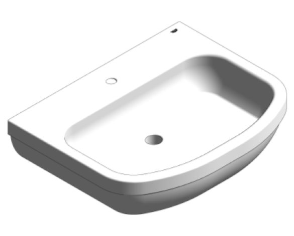 Revit, Bim, Store, Components, MEP, Object, Grohe, Euro, Ceramic, Washbasin, Wall, Hung, 65, 39323000