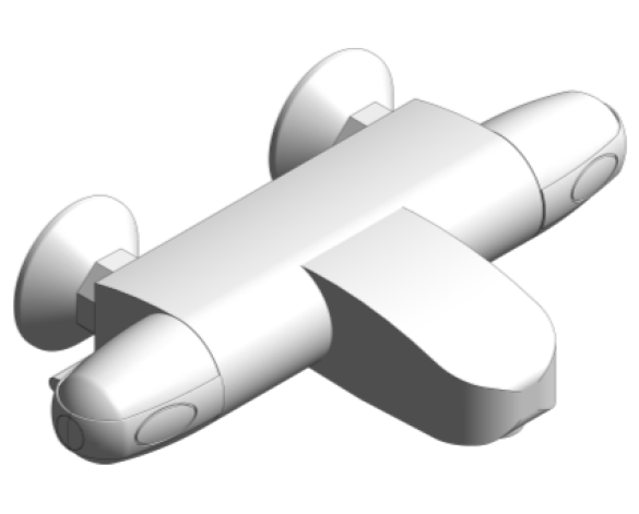 Revit, Bim, Store, Components, MEP, Object, Grohe, Plumbing, Fixtures, 14, METRIC, Grohtherm, 1000, New, Thermostatic, Bath, Shower, Mixer, 34159003