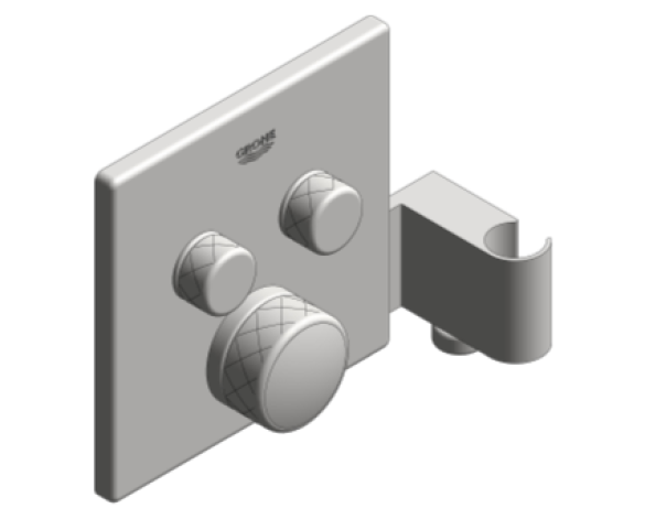 Revit, Bim, Store, Components, MEP, Object, Grohe, Plumbing, Fixtures, 14, METRIC, Grohtherm, Smart, Control, Thermostat, 29125000