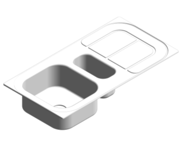 Revit, Bim, Store, Components, MEP, Object, Plumbing, Fixtures, METRIC, Grohe, Kitchen, Chrome, Sink, K300, 31564SD0
