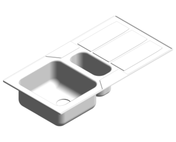 Revit, Bim, Store, Components, MEP, Object, Plumbing, Fixtures, METRIC, Grohe, Kitchen, Chrome, Sink, K400, 31567SD0