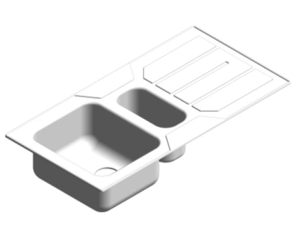 Revit, Bim, Store, Components, MEP, Object, Plumbing, Fixtures, METRIC, Grohe, Kitchen, Chrome, Sink, K500, 31572SD0