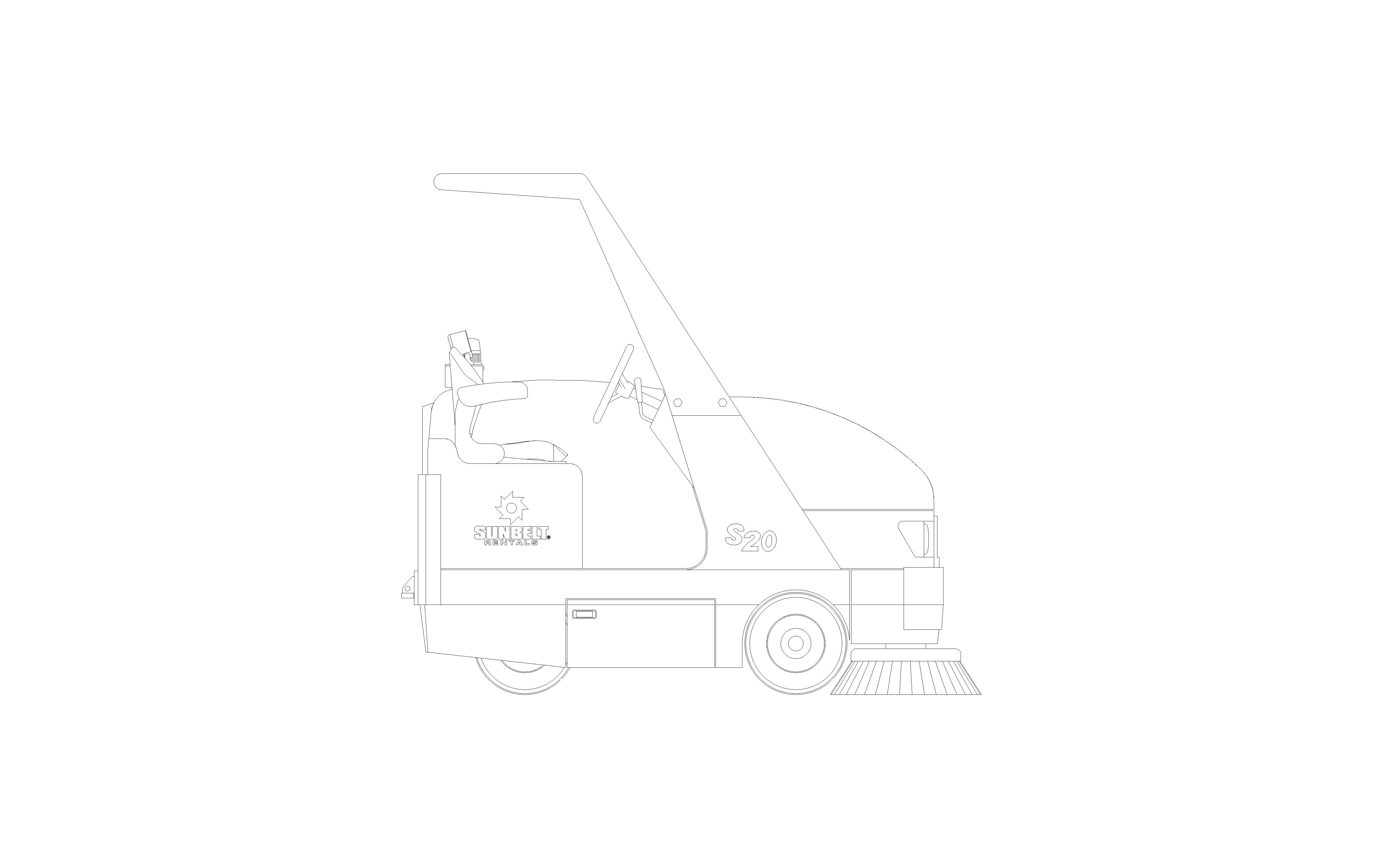Product: Sunbelt Rentals - Compact Mid Sized Ride On Sweeper - Tennant S20