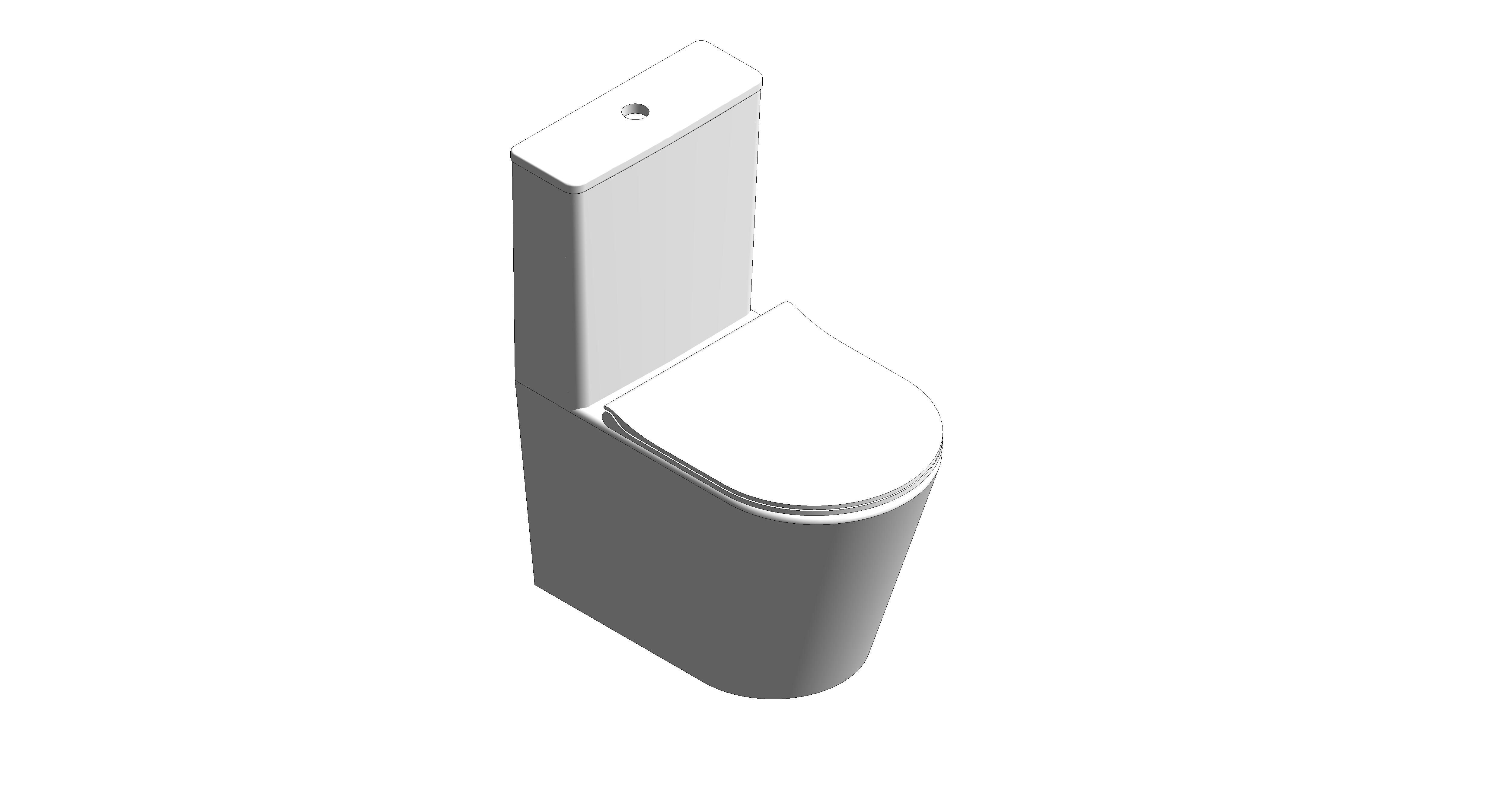 bimstore 3D image of American Standard - Heron Hygiene Rim Back to Wall Toilet - Bottom Inlet