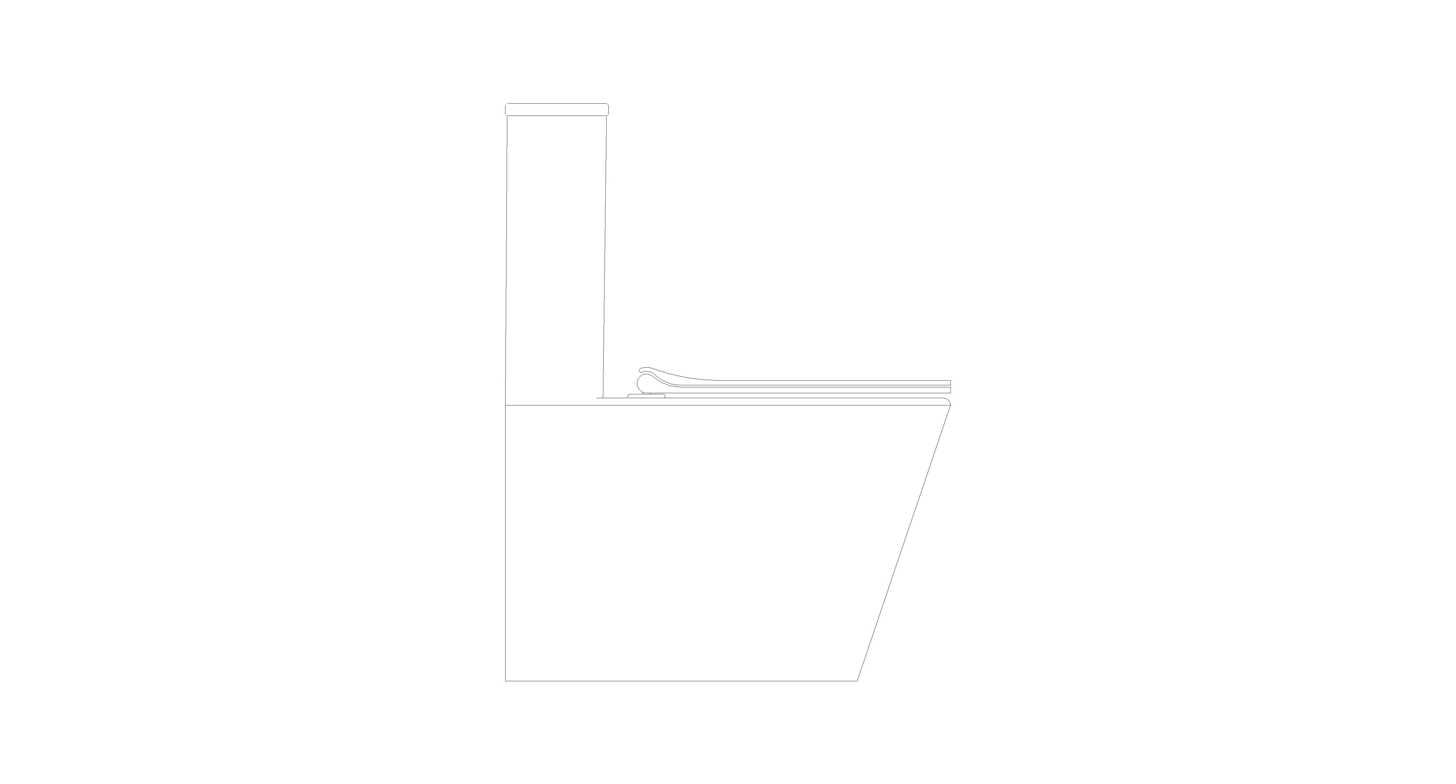 bimstore side image of American Standard - Heron Hygiene Rim Back to Wall Toilet - Bottom Inlet