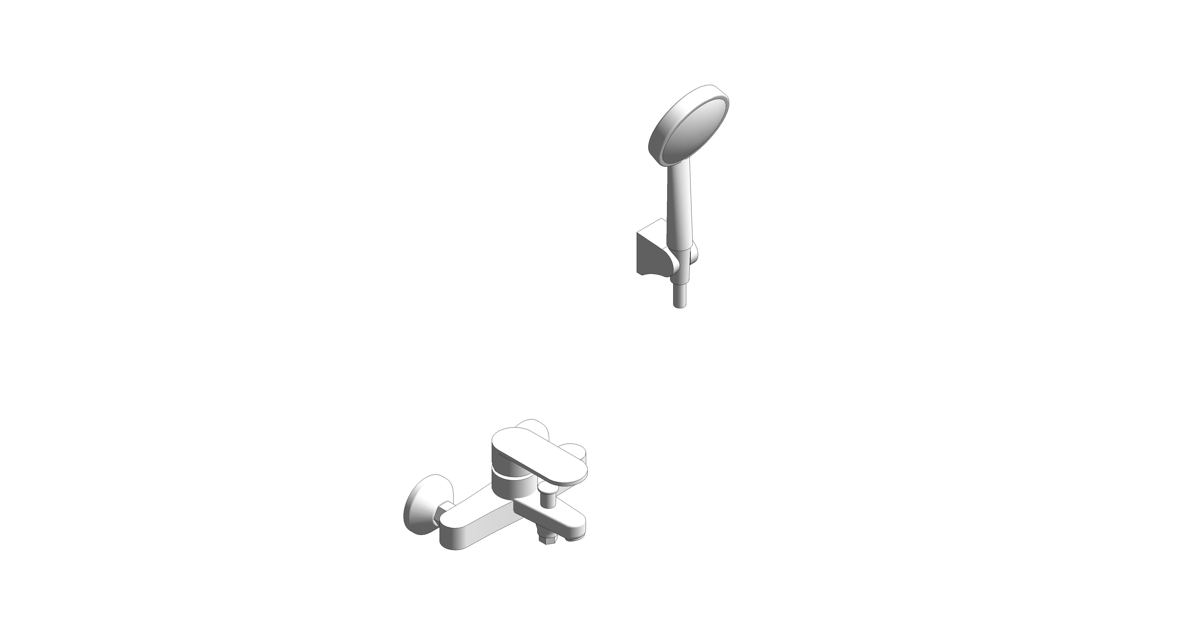 bimstore 3D image of American Standard - Codie Exposed Shower Mixer W/Handspray - FFASB212-7T1500BT0