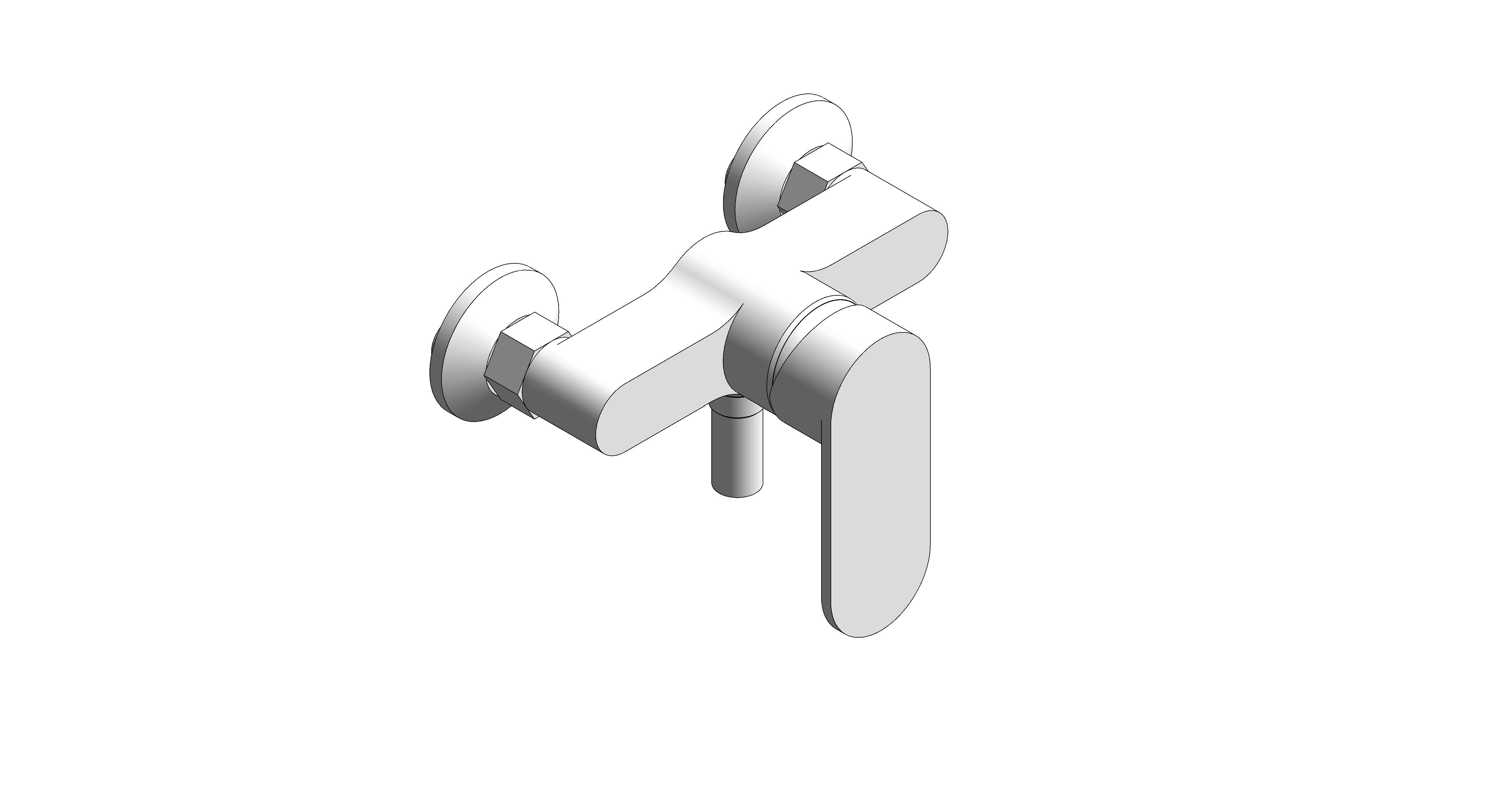 bimstore 3D image of American Standard - Codie Exposed Shower Mixer W/o Handspray - FFASB212-7T1501BT0