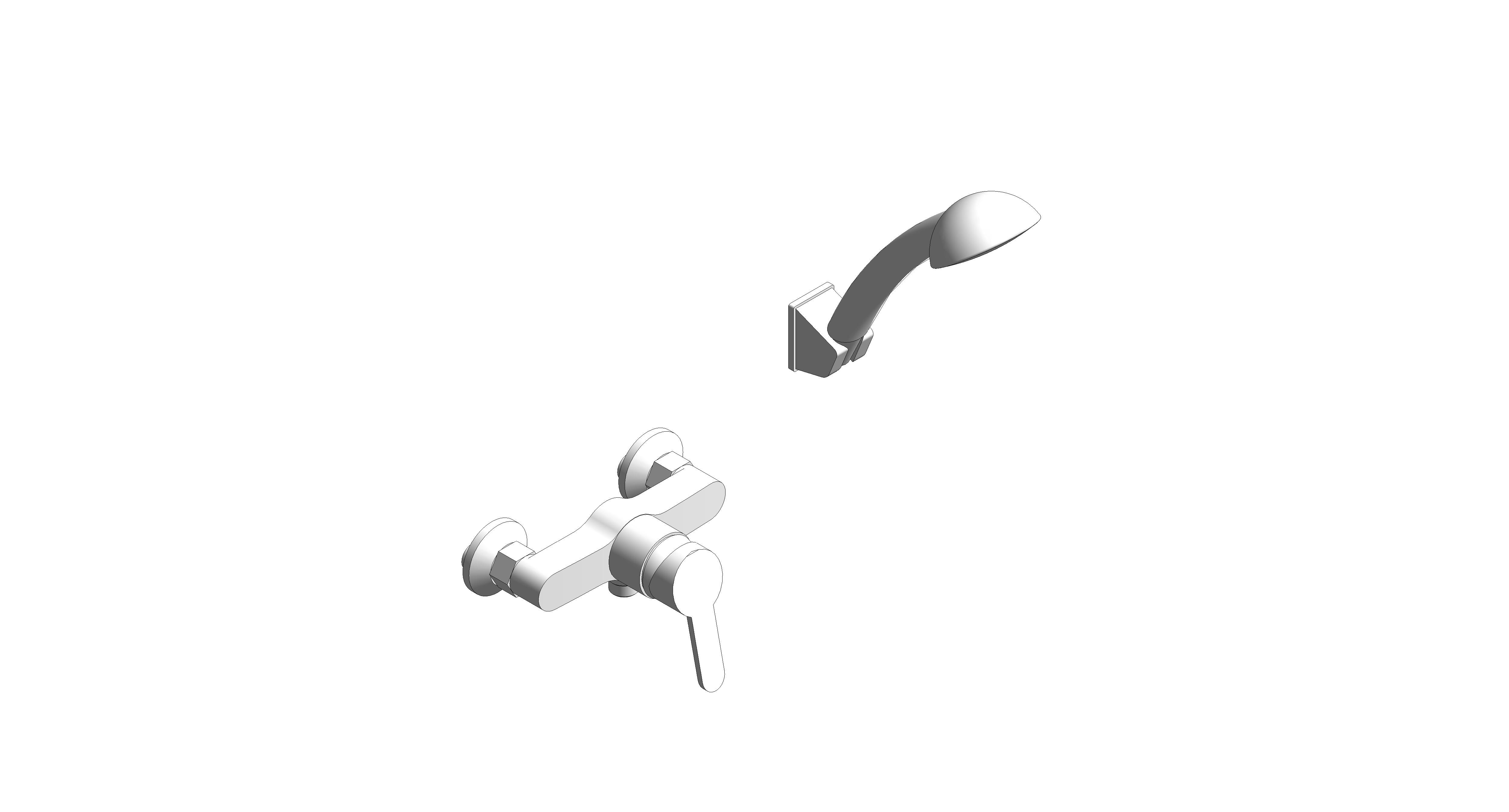 bimstore 3D image of American Standard - Concept exposed Shower Mixer W/Shower Kit - FFAS1412-7T3500BT0