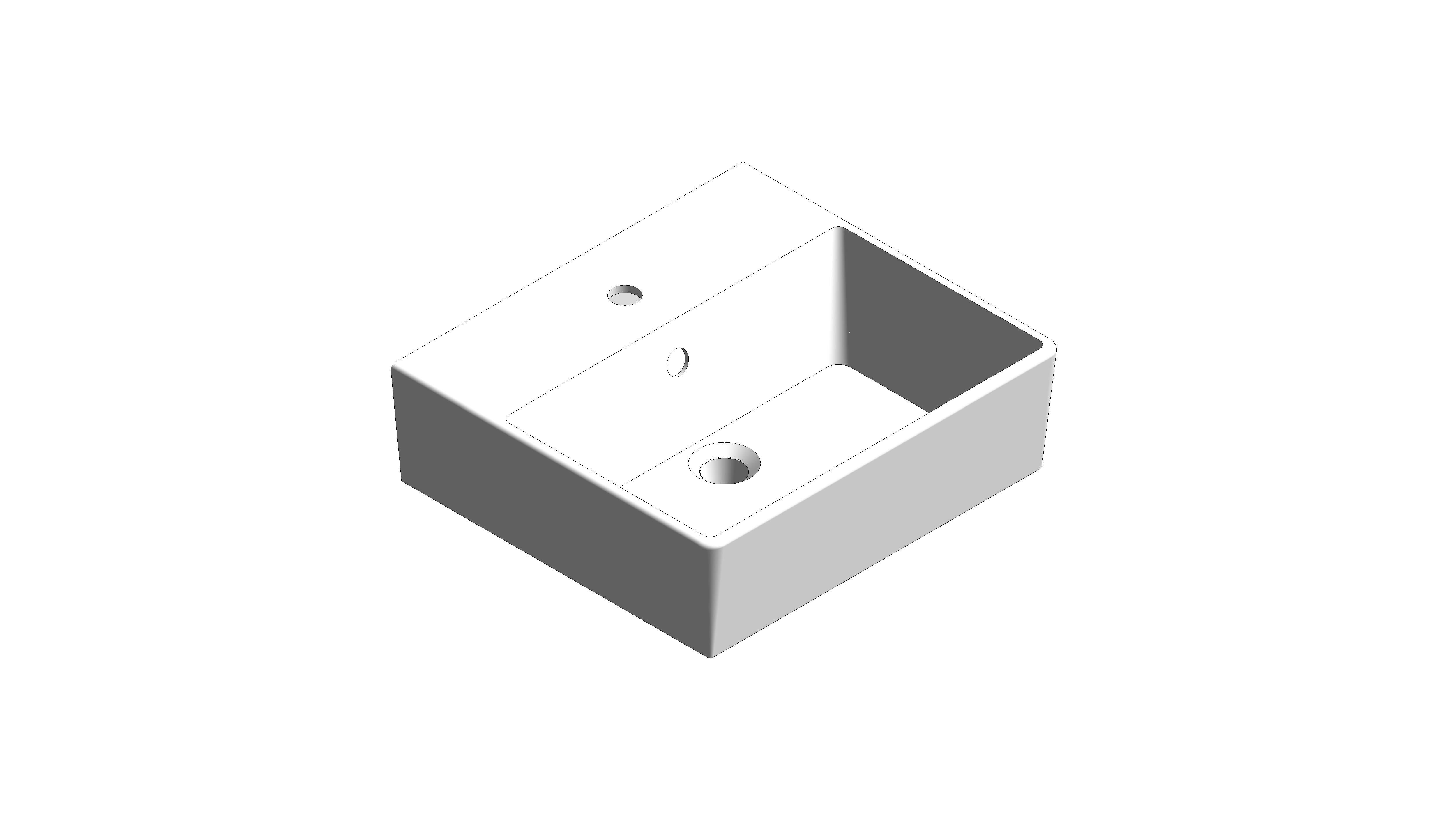 bimstore 3D image of the Concept Square 450mm Thin Vessel with Deck  - CCASF613-1010410F0 from American Standard