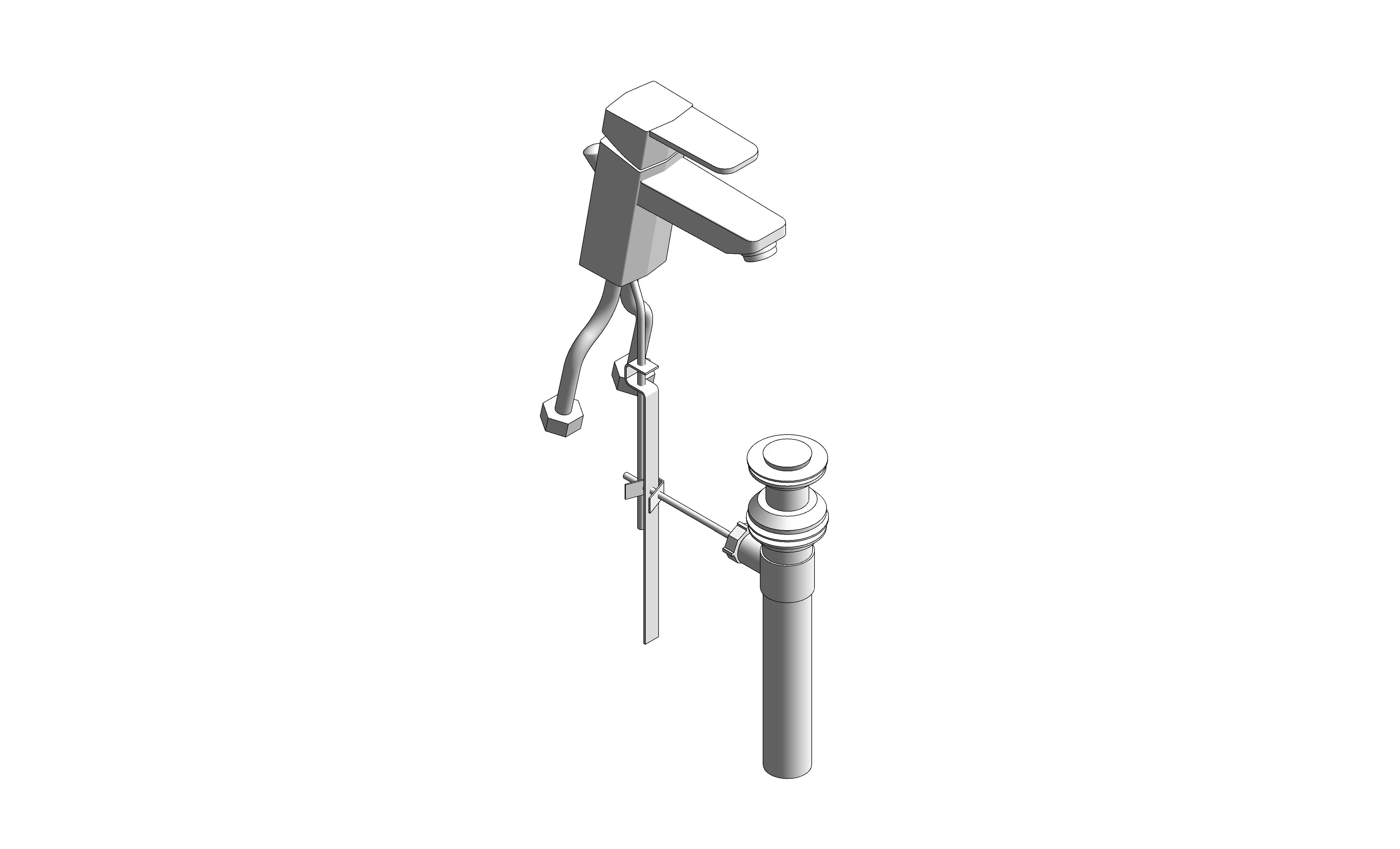 Product: Concept Square Basin Mixer with Pop-up Drain - FFAS0401-101500BF0