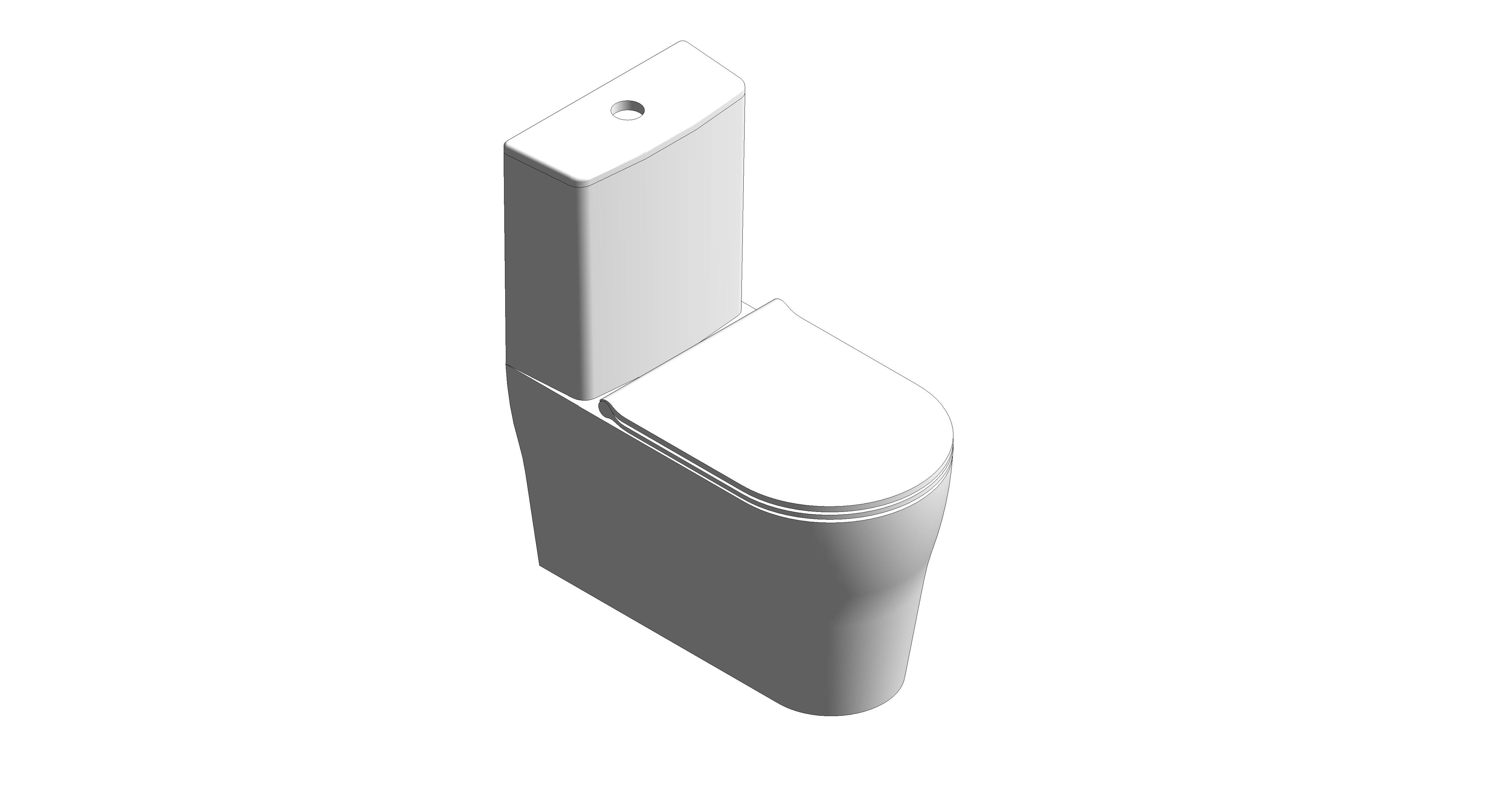 bimstore 3D image of American Standard - Cygnet Square Hygiene Rim Back to Wall Toilet - Bottom Inlet