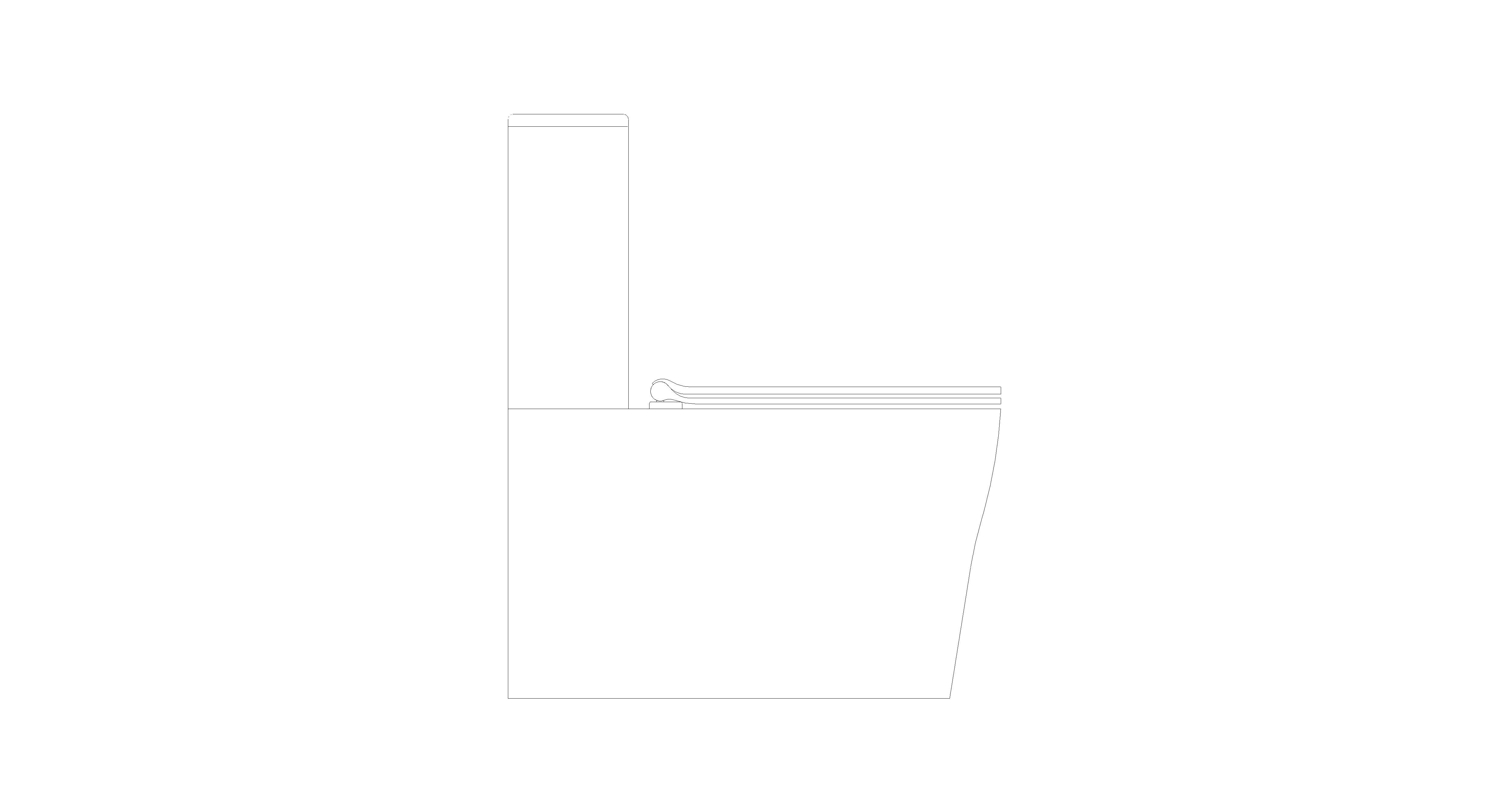 bimstore side image of American Standard - Cygnet Square Hygiene Rim Back to Wall Toilet - Bottom Inlet