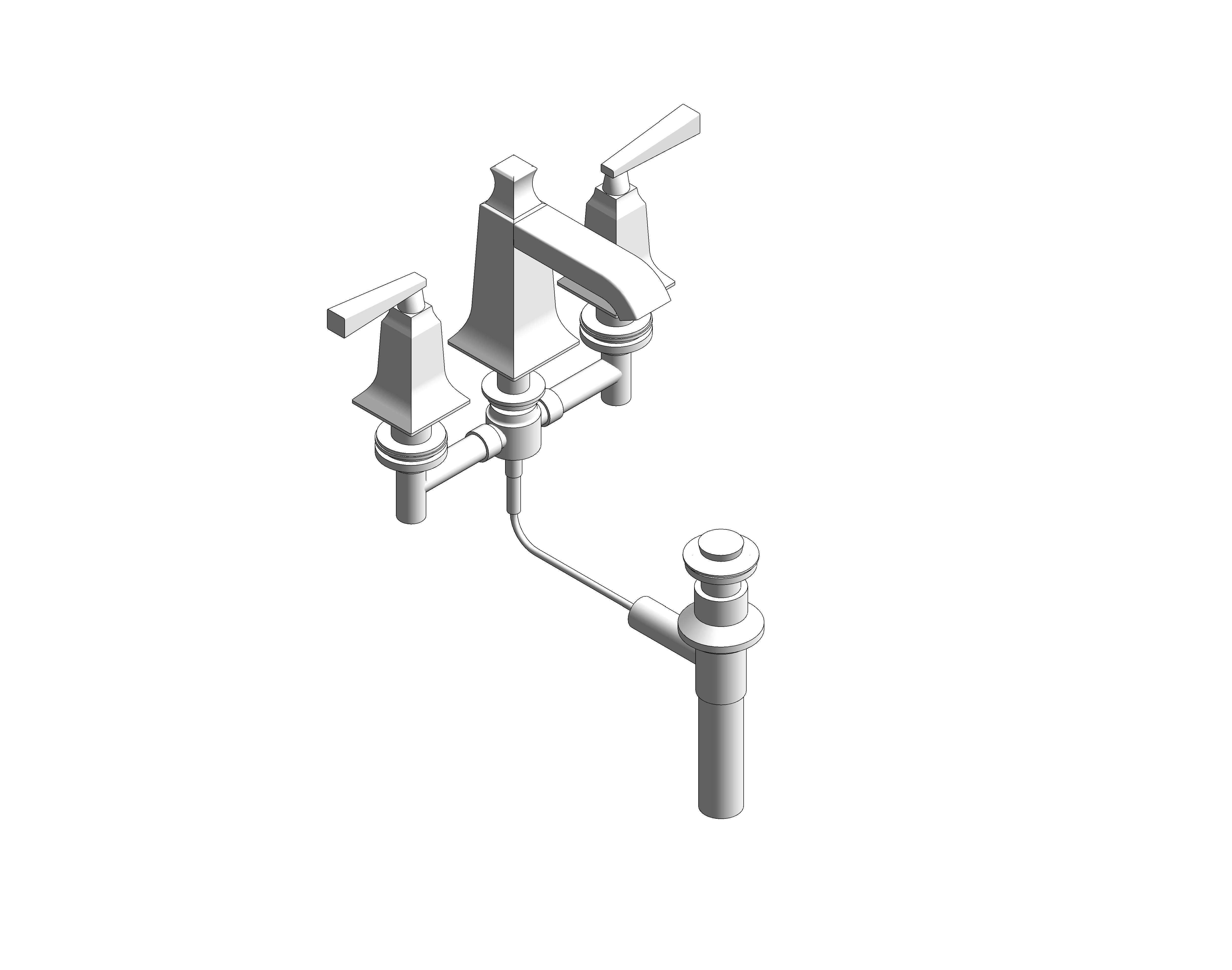 Product: Kastello 3-Hole Basin Mixer with Pop-Up Drain - FFAS1603-101500BC0