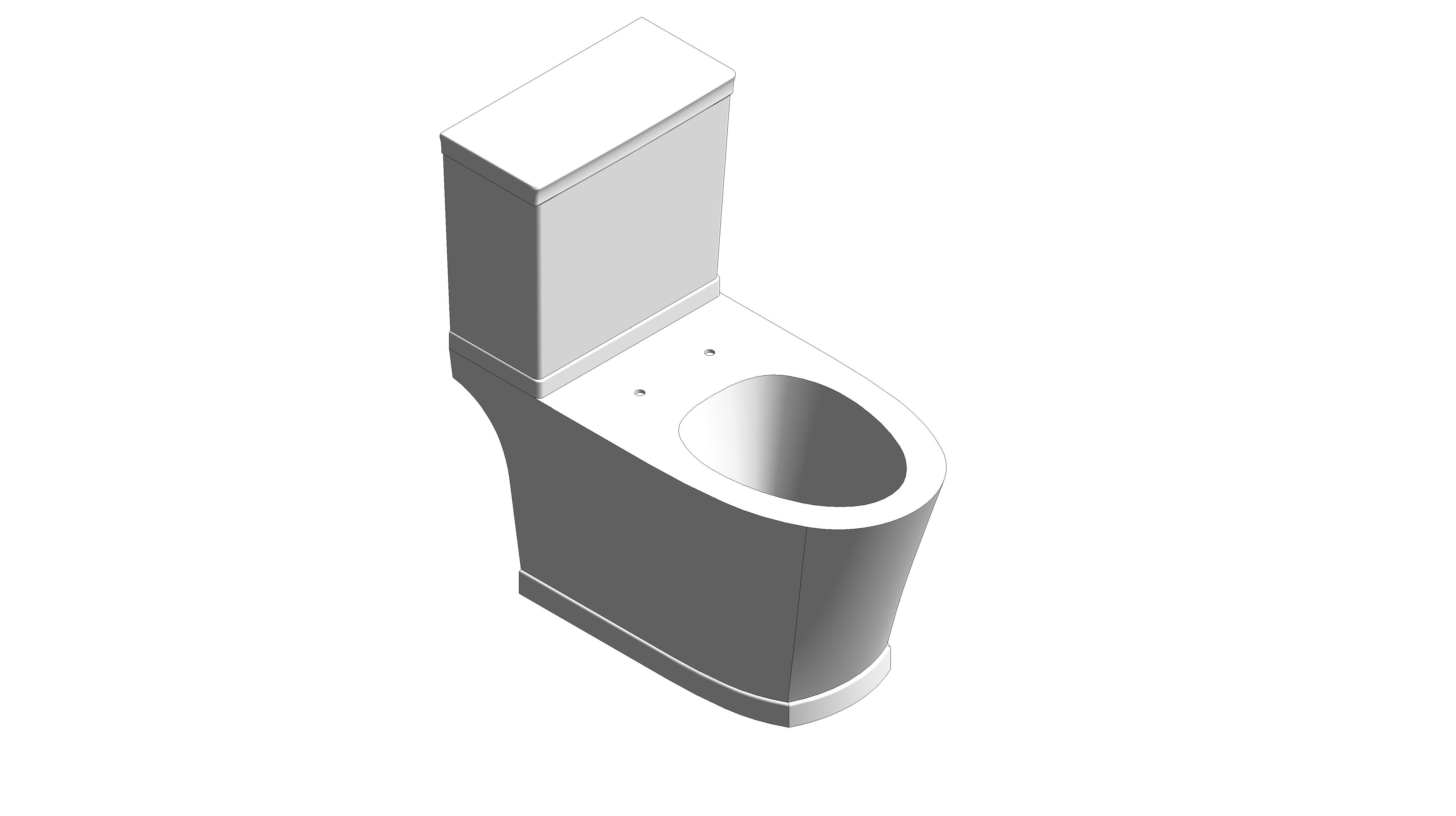 bimstore 3D image of the Kastello Close Coupled Toilet, S-trap (3/4.5L) - C2781002-1MA21 from American Standard