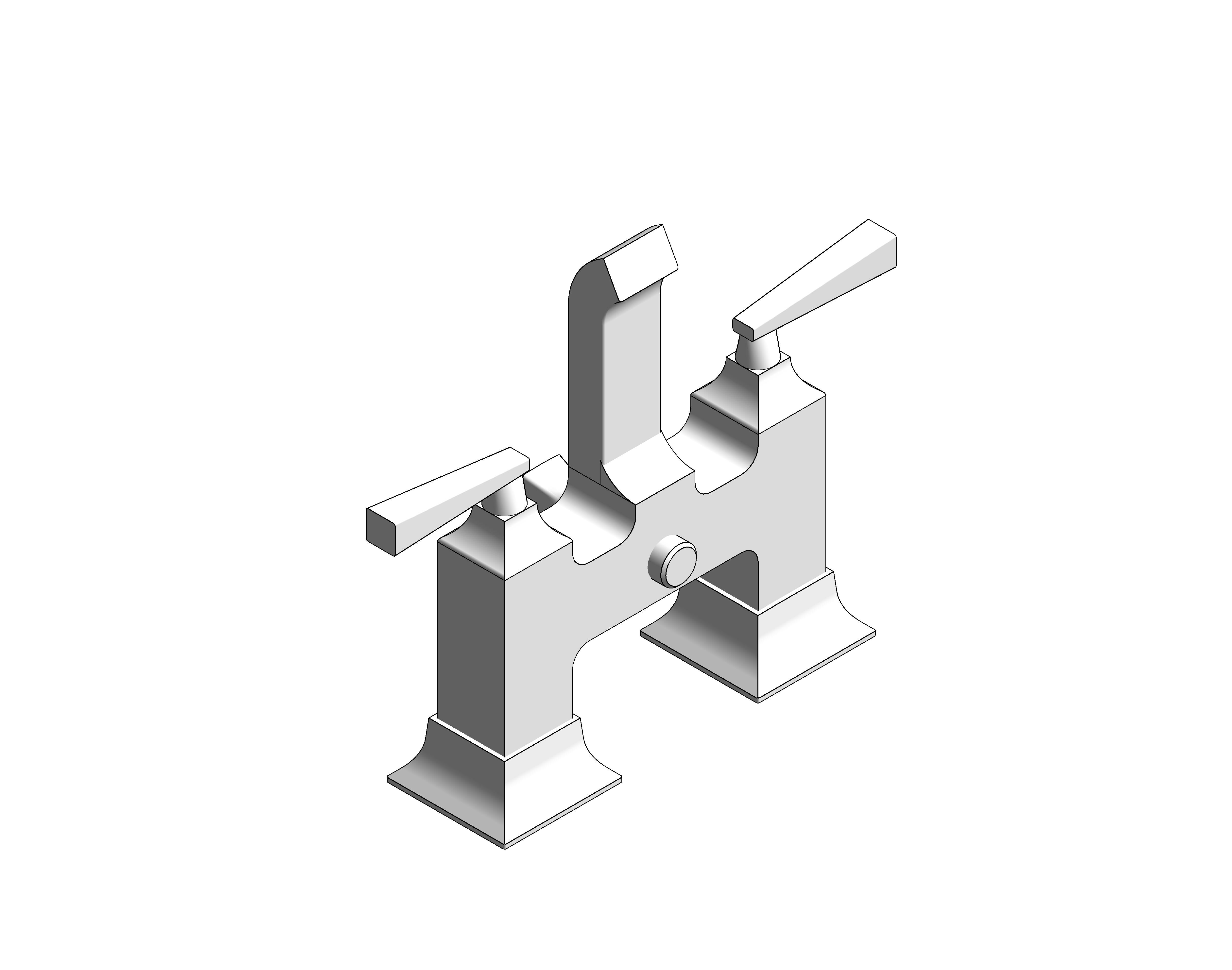 bimstore 3D image of the Kastello Exposed Bath & Shower Mixer with Shower Kit - FFAS1611-601500BC0 from American Standard