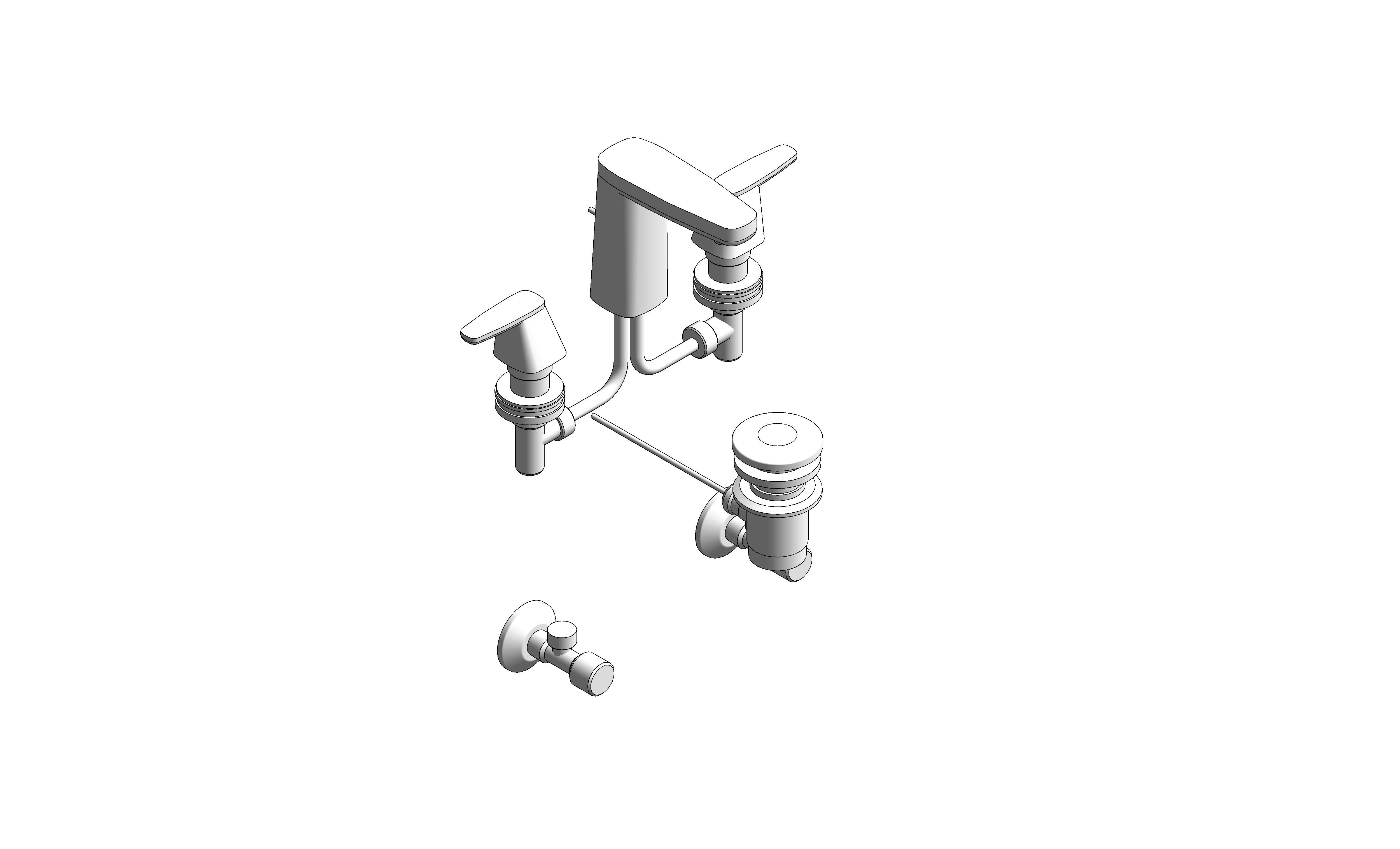 Product: Signature 3-Hole Basin Mixer with Pop-Up Drain - FFAS1703-1615L0BT0