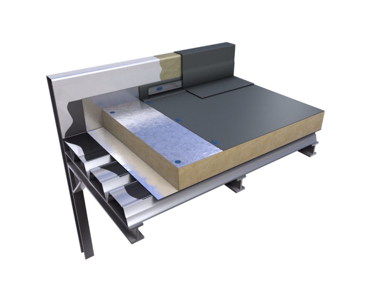 Product: Ecoflex® FM Warm Roof Mechanically Fixed Single Ply System