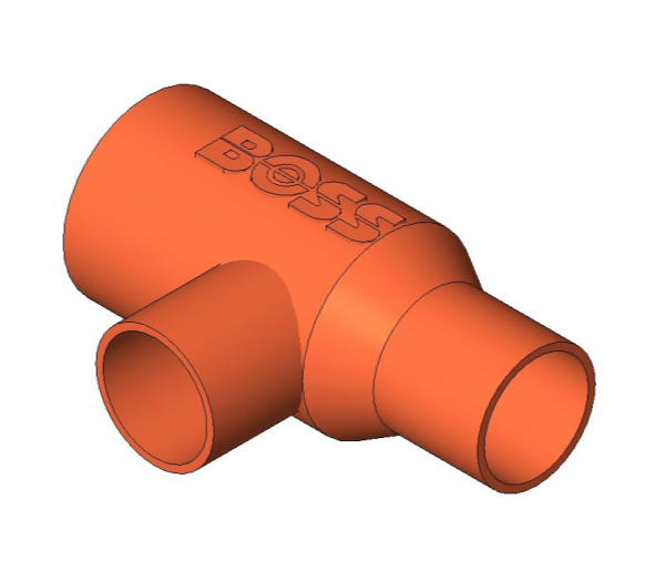 bimstore 3D image of the End Feed Fitting - End Reduced Tee from Boss