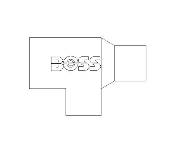 bimstore plan image of the End Feed Fitting - End Reduced Tee from Boss