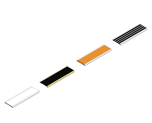 Image of Aluminium & Solid Brass Stair Nosing - 140