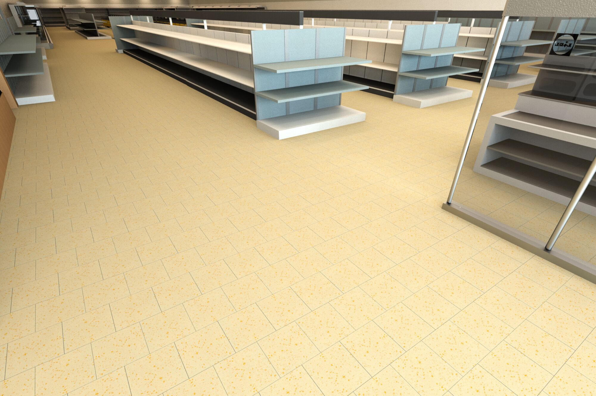 Casalgrande Padana Schumacher Flakes STRETCHER BOND TILE SHOP FLOOR