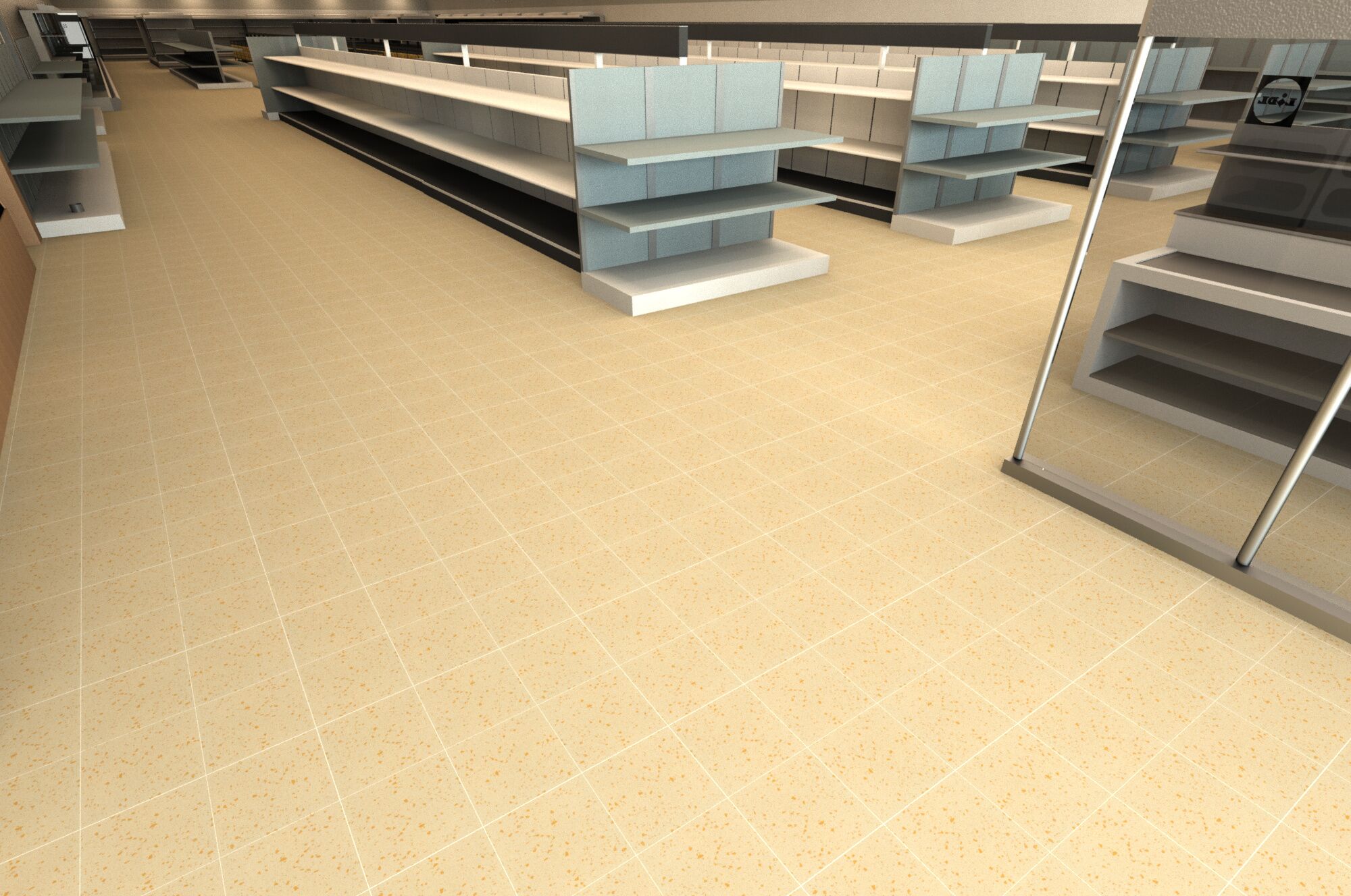 Casalgrande Padana Schumacher Flakes STACKED BOND TILE SHOP FLOOR