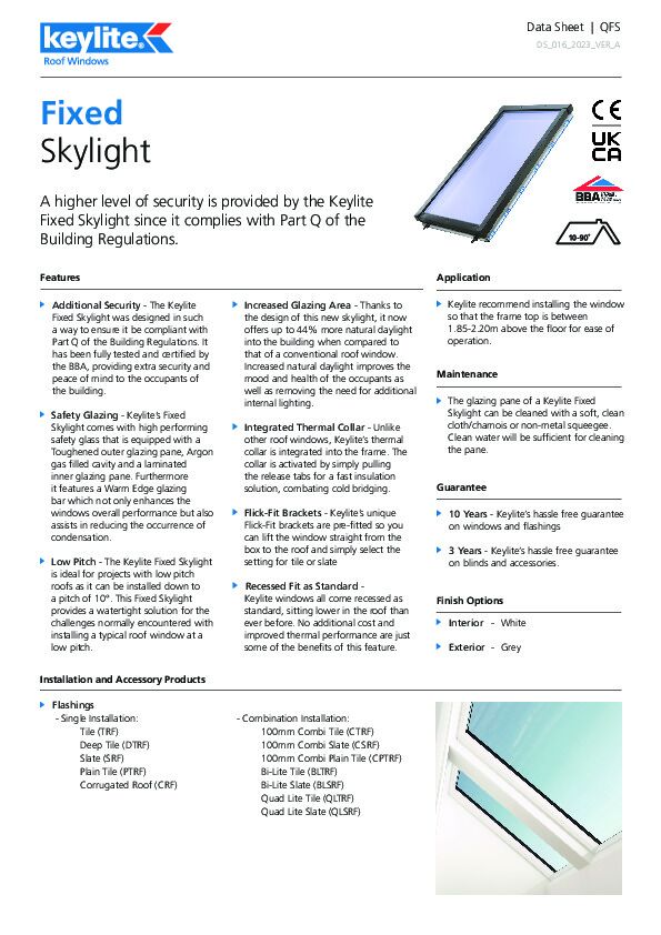 bimstore - Keylite - Fixed Skylight - SKF