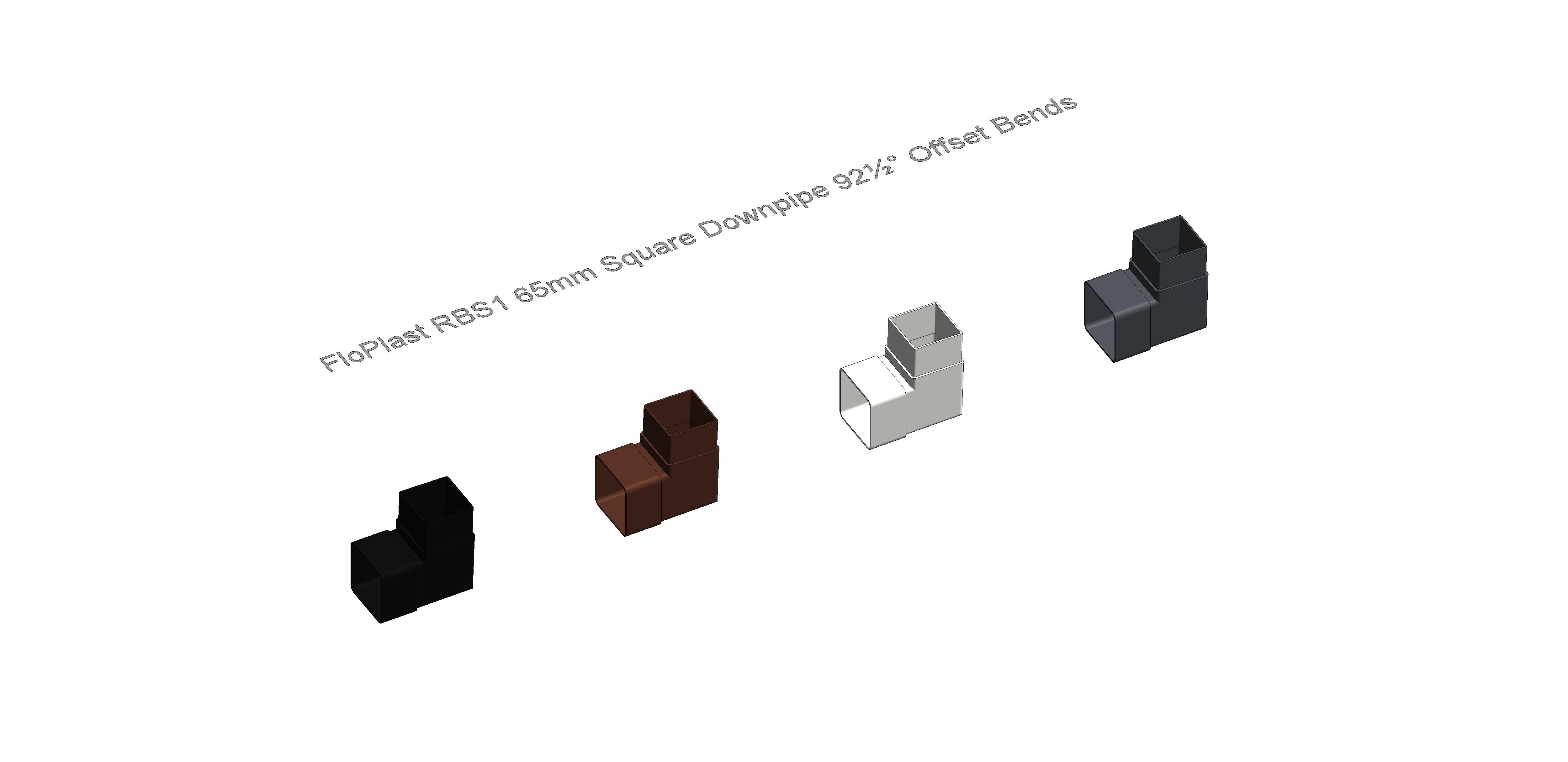 product of: FloPlast RBS1 65mm Square Downpipe 92½° Offset Bends