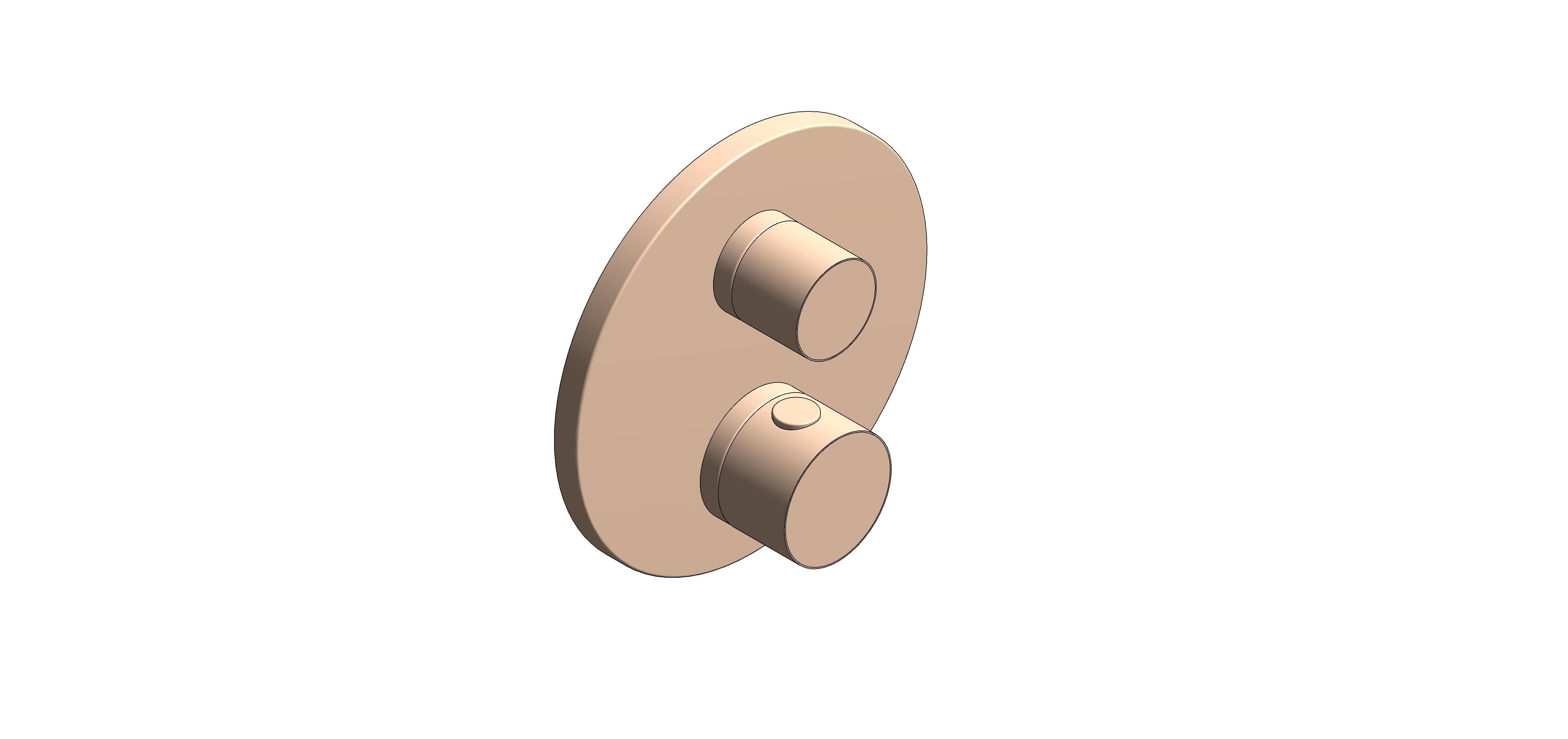 Product: ATRIO PRIVATE COLLECTION Thermostatic shower mixer for 2 outlets with integrated shut off/diverter valve with knob (24396DL0)