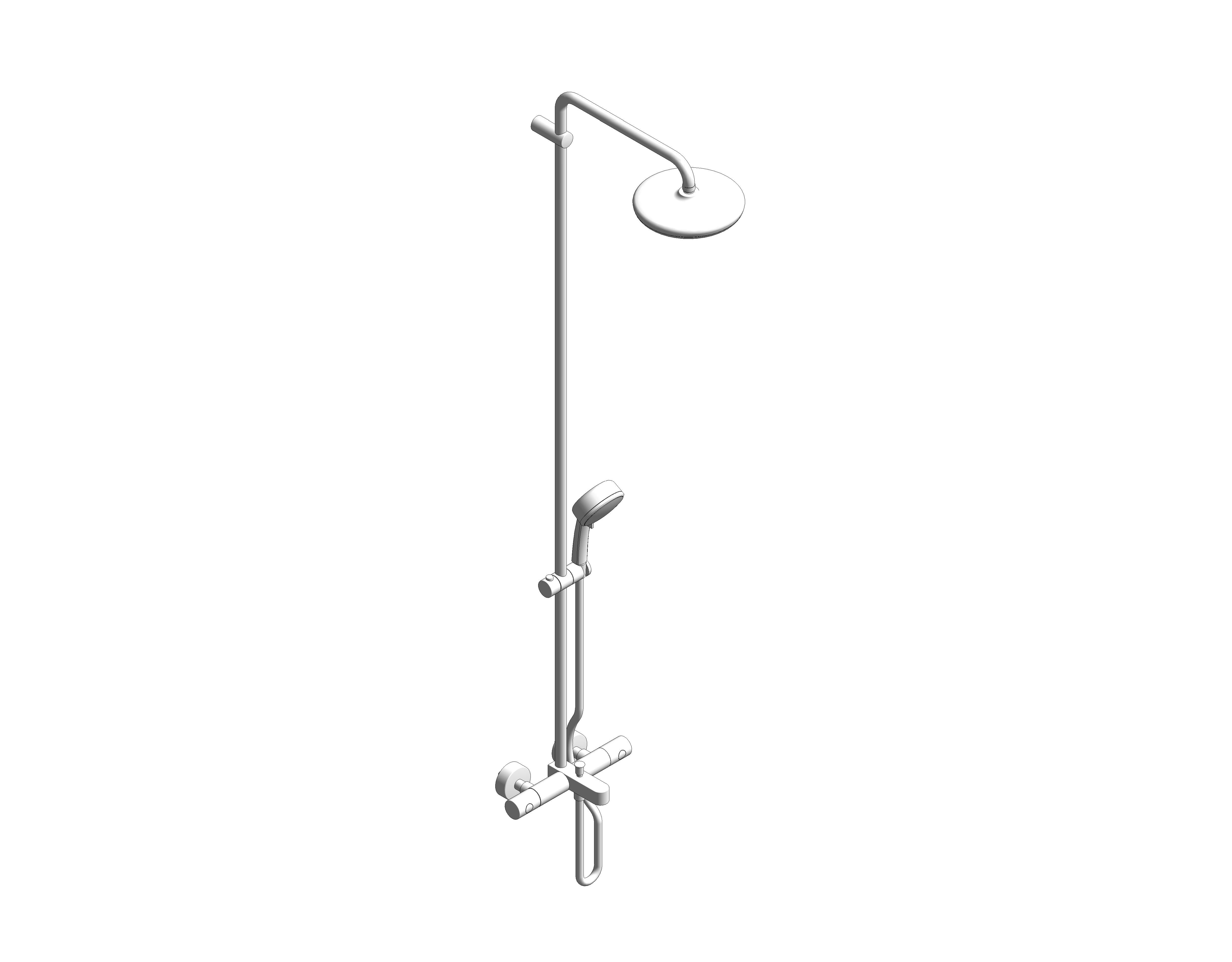 Product: TEMPESTA COSMOPOLITAN SYSTEM 210 Shower system with bath thermostat for wall mounting (26223001)