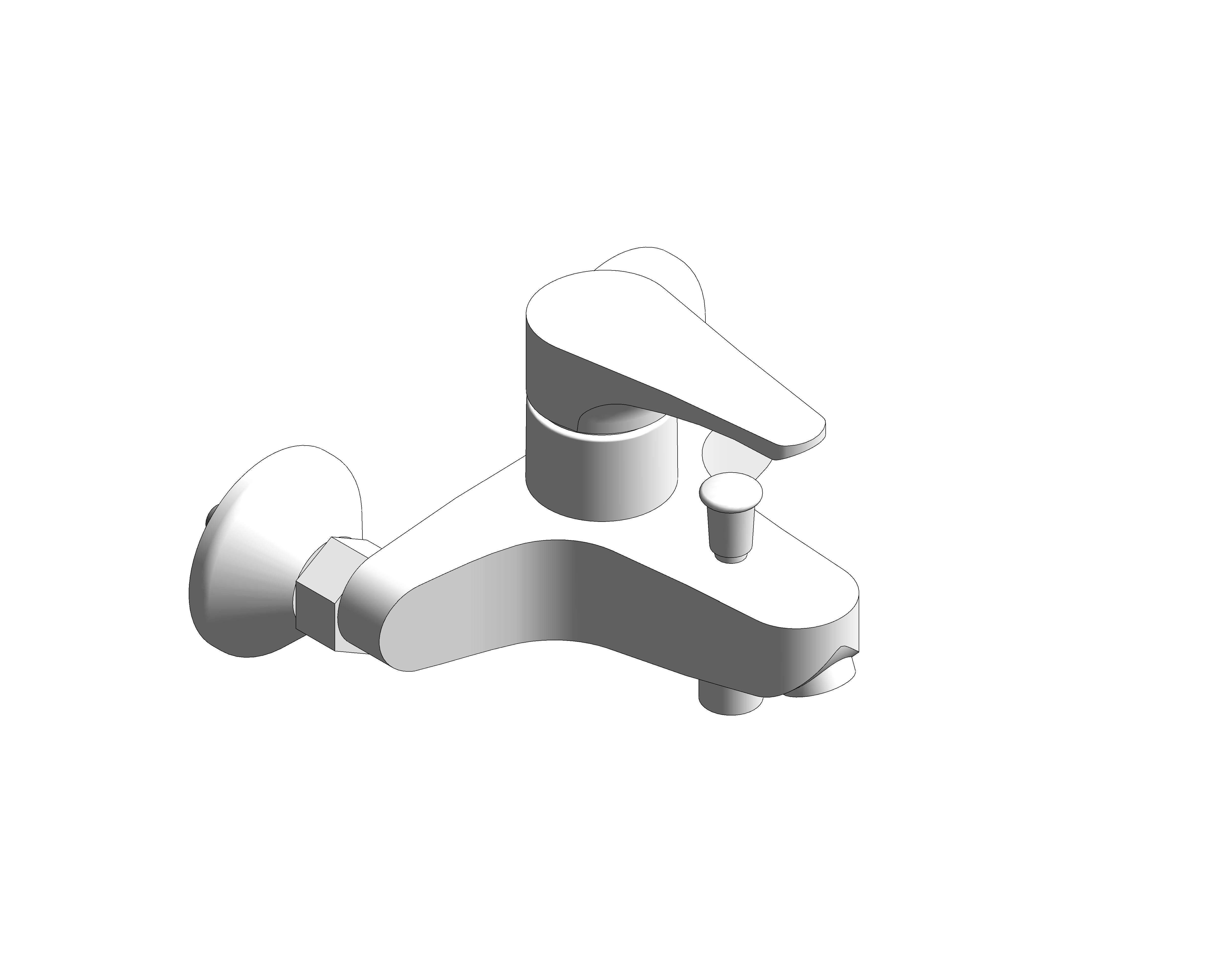 bimstore 3D image of the Grohe Eurosmart - Single-Lever Bath/Shower Mixer - 33300000