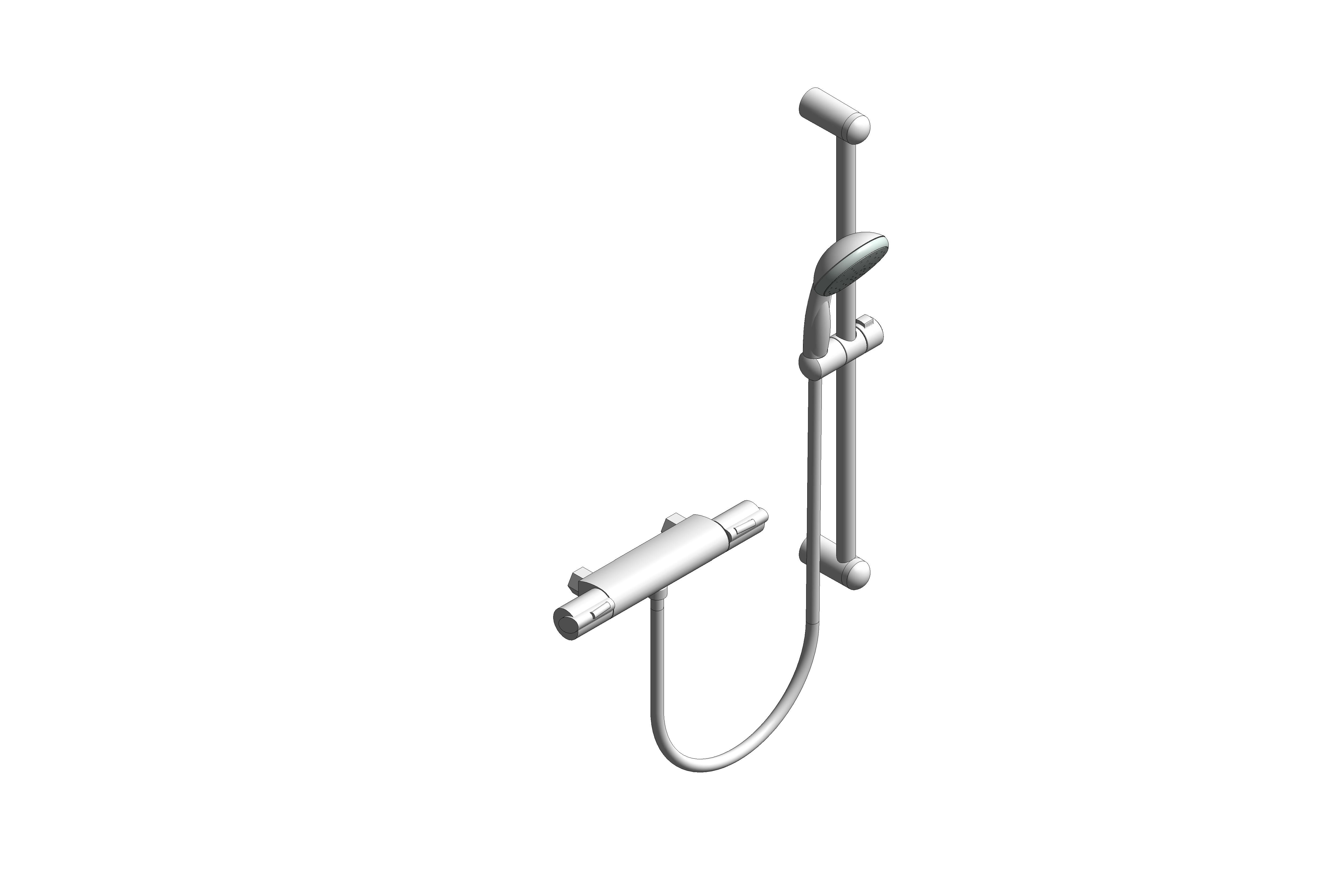 Revit, Bim, Store, Components, MEP, Object, Grohe, Plumbing, Fixtures, 14, METRIC, Grohtherm, 1000, Thermostat, Shower, Mixer, 34152001