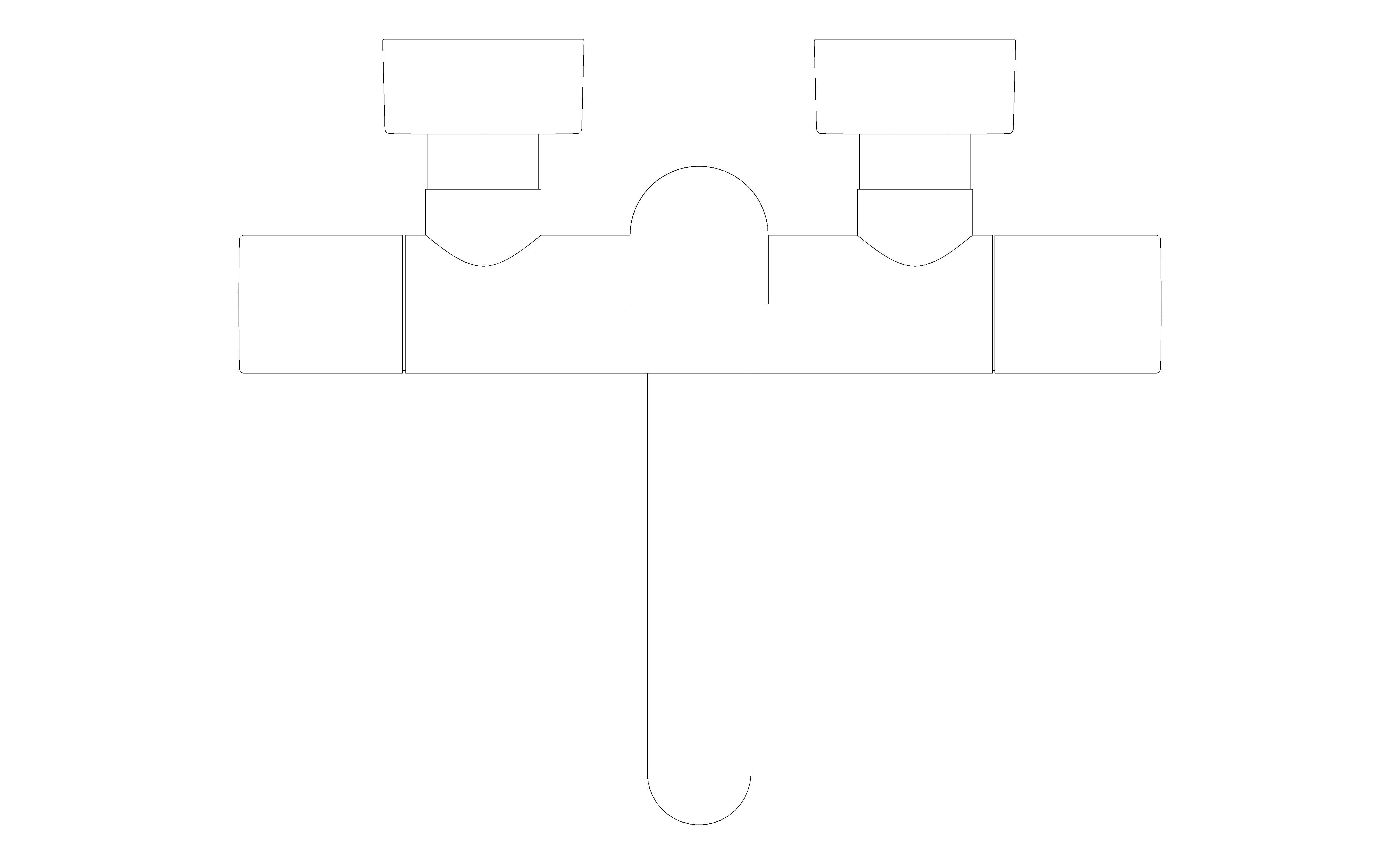 bimstore plan image of the Eurosmart Cosmopolitan E Special Infra-Red Electronic Wall Basin Mixer With Thermostatic Temperature Control 1/2" M-Size - 36455000 from Grohe