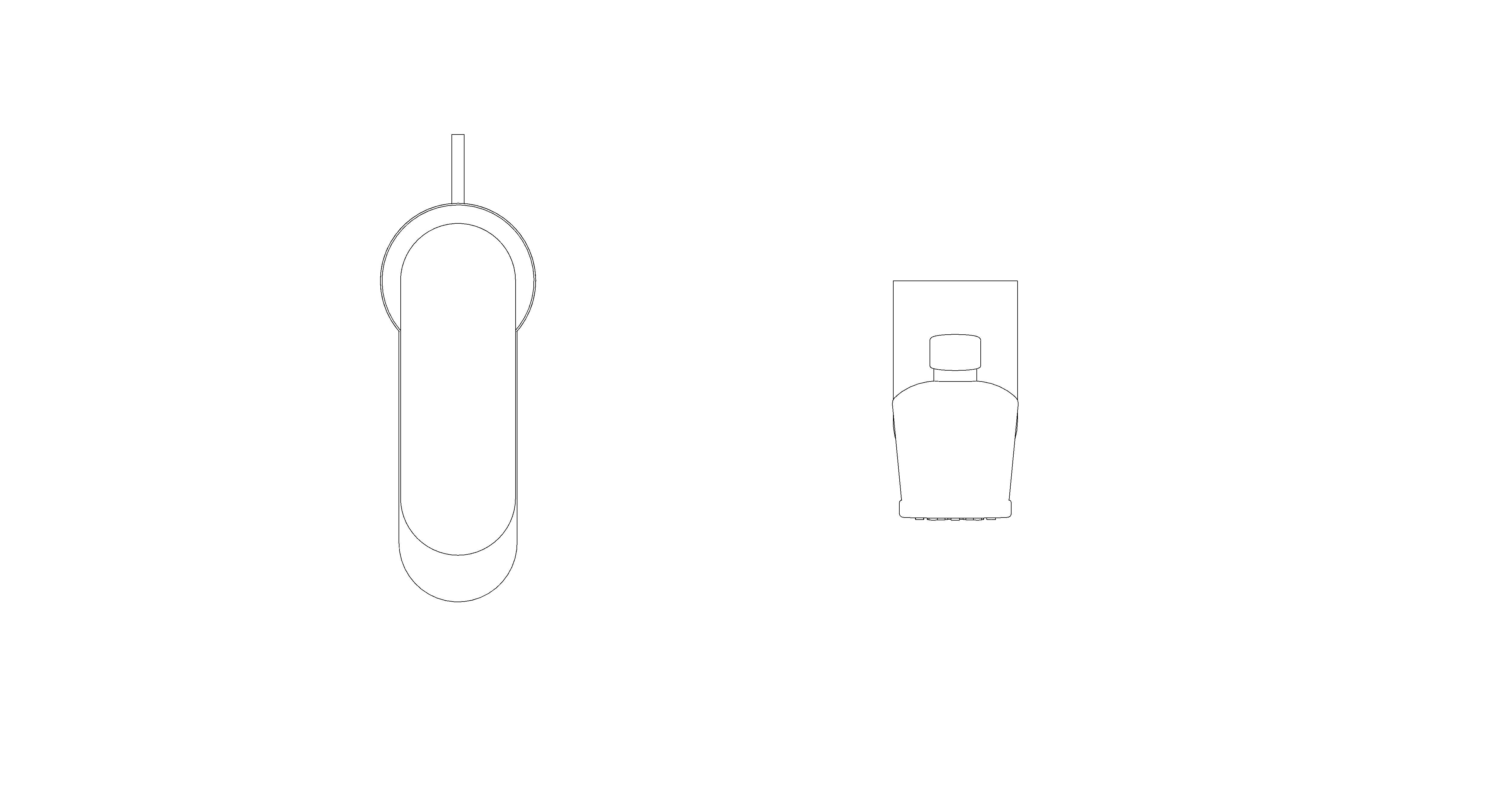 bimstore plan image of the Eurosmart Cosmopolitan Single Lever Basin Mixer 1/2" S-Size - 23951000 from Grohe