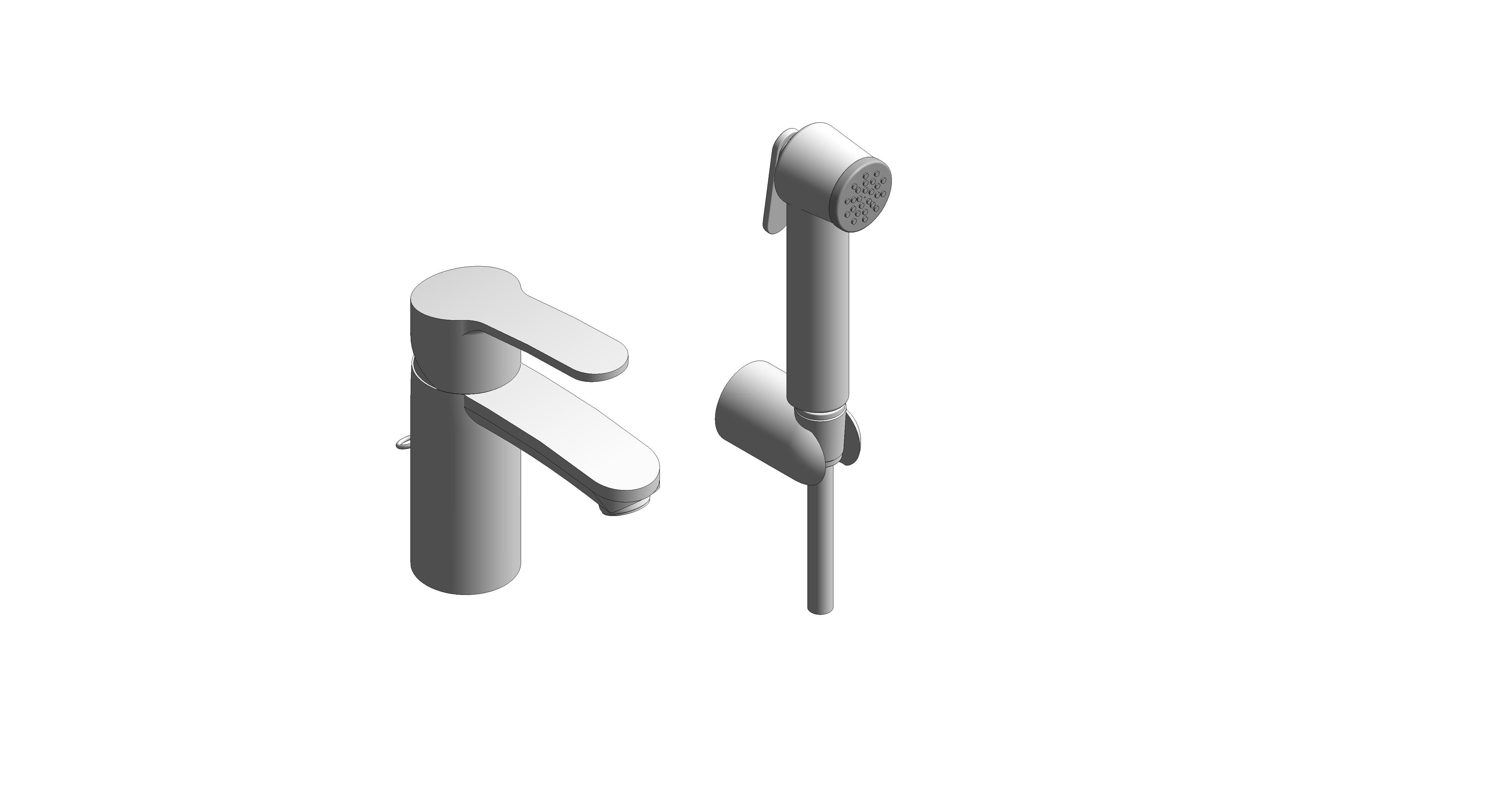 bimstore 3D image of the Eurosmart Cosmopolitan Single Lever Basin Mixer 1/2" S-Size - 23953003 from Grohe