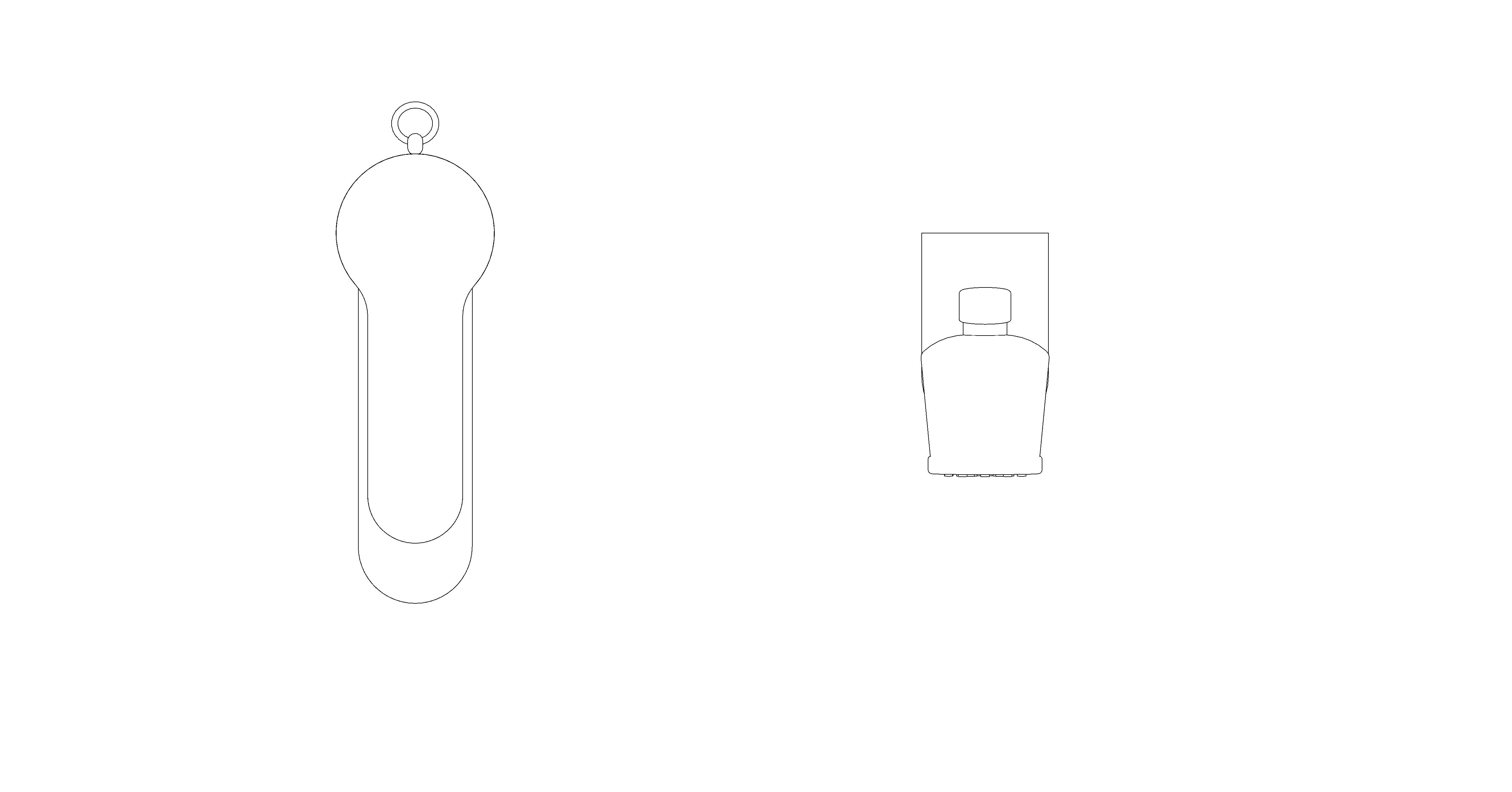 bimstore plan image of the Eurosmart Cosmopolitan Single Lever Basin Mixer 1/2" S-Size - 23953003 from Grohe