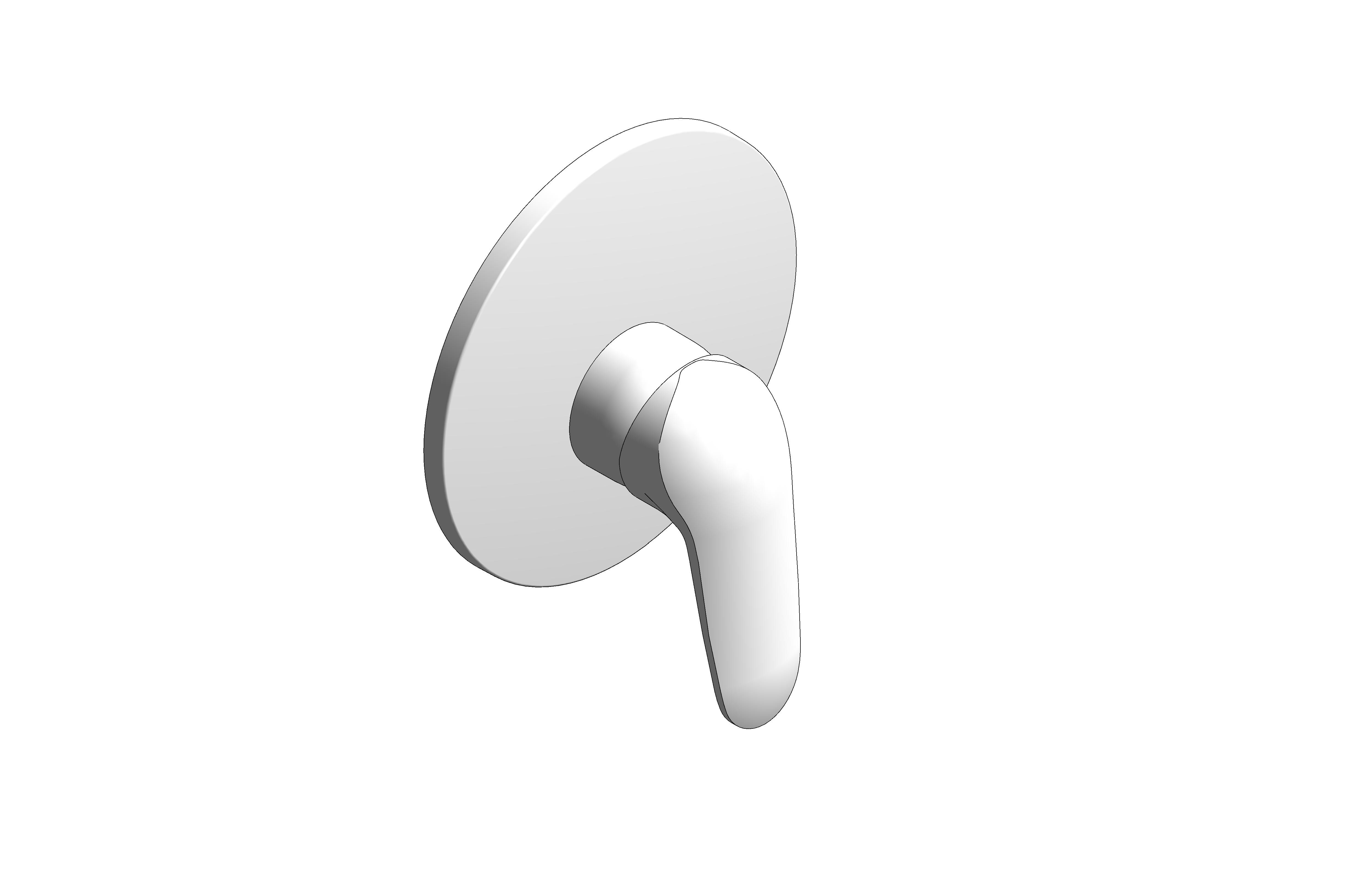 bimstore 3D image of the Eurostyle Single Lever Shower Mixer Trim - 29098003 from Grohe