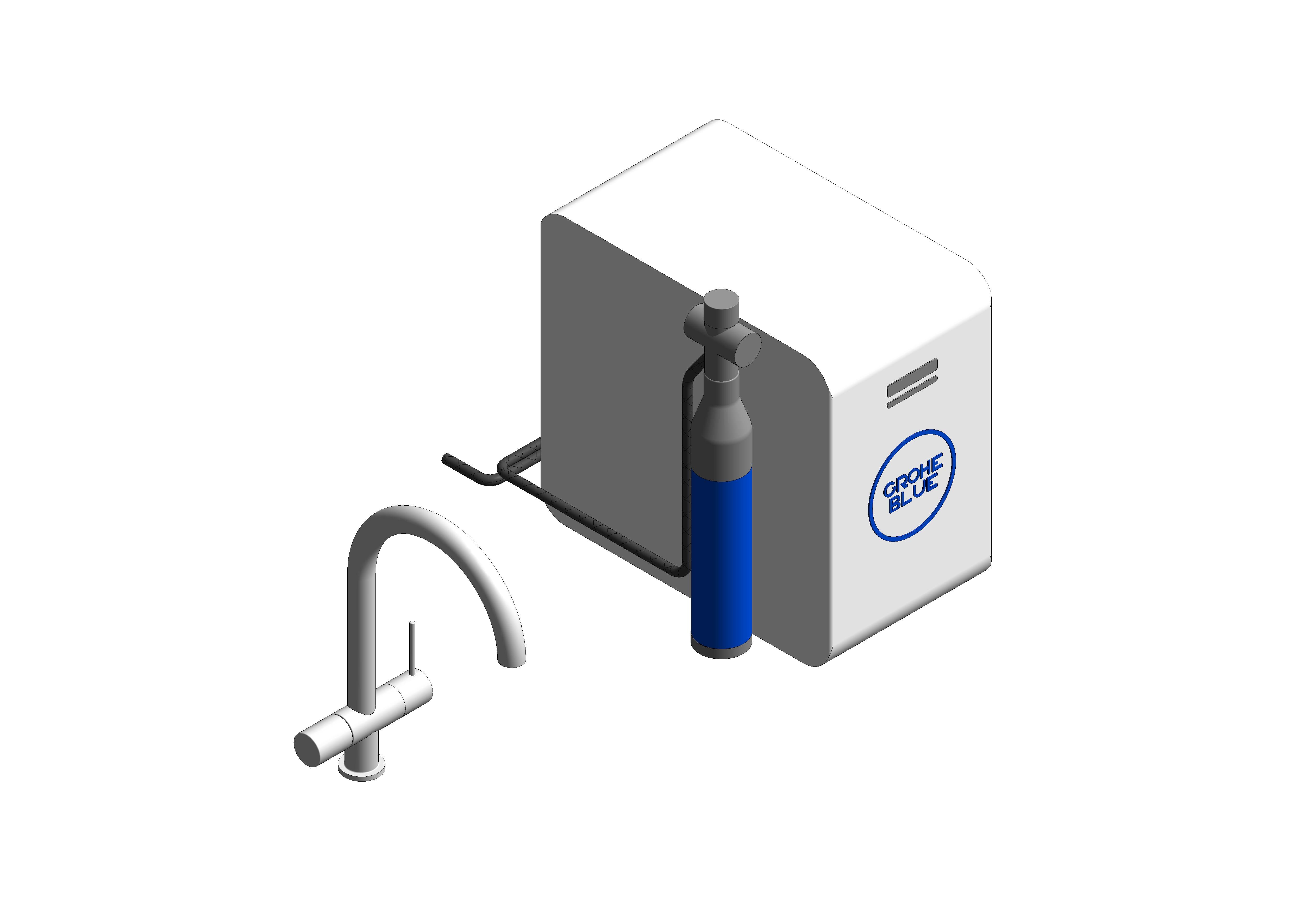 Revit, Bim, Store, Components, MEP, Object, Grohe, Plumbing, Fixtures, 14, METRIC, Blue, C, S, C, Spout, 600, Litre, Filter, 31323001