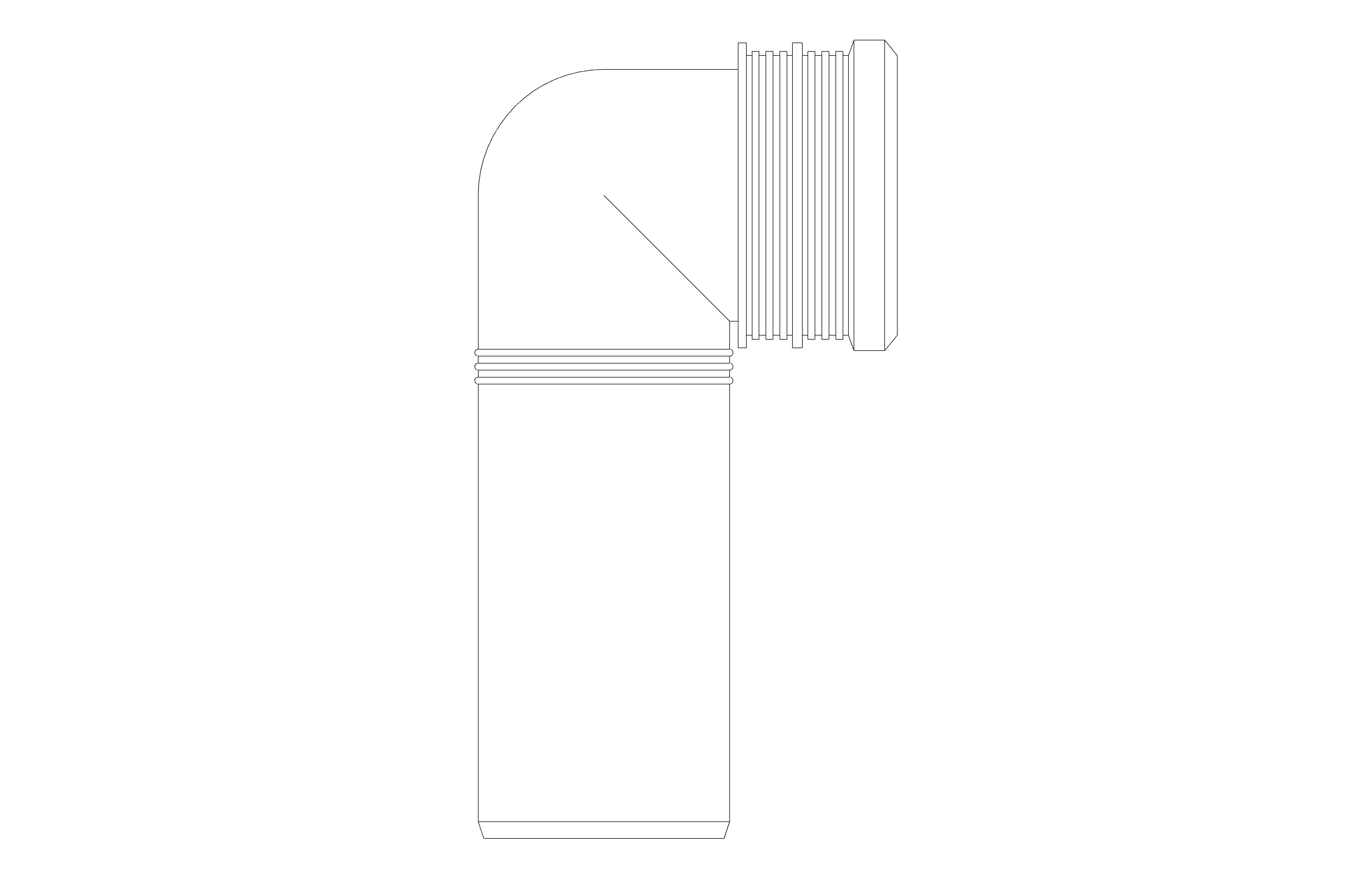 bimstore side image of the PP Outlet Bend Ø 90mm - 42327000 from Grohe