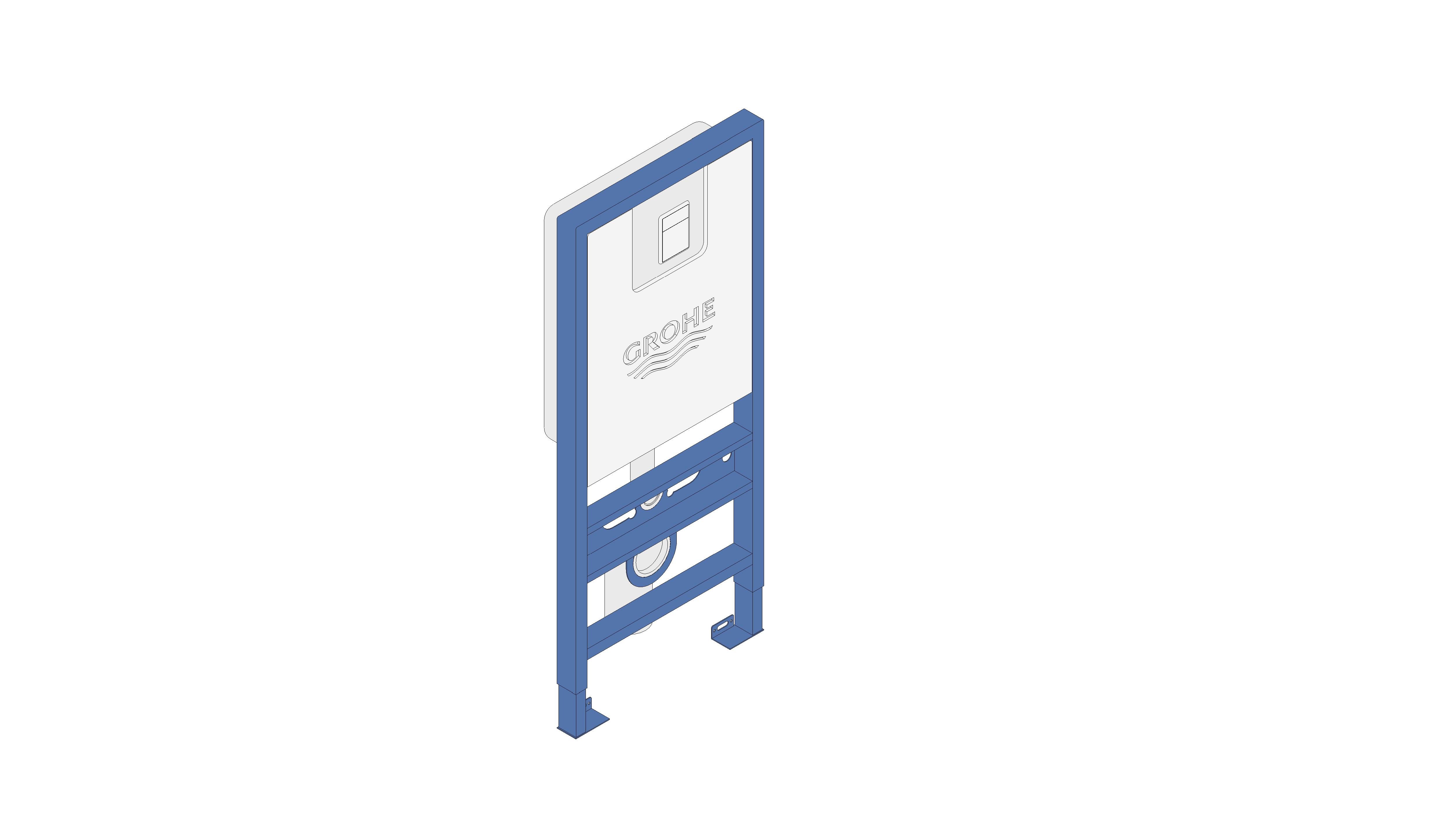 bimstore 3D image of the Rapid SLX Wall Hung WC Frame - 39603000 from Grohe