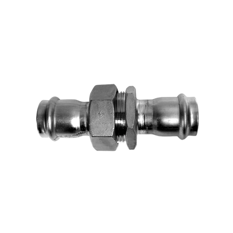 Product: Tubepress - Barrel Union, Flat Sealing, Stainless Steel Nut